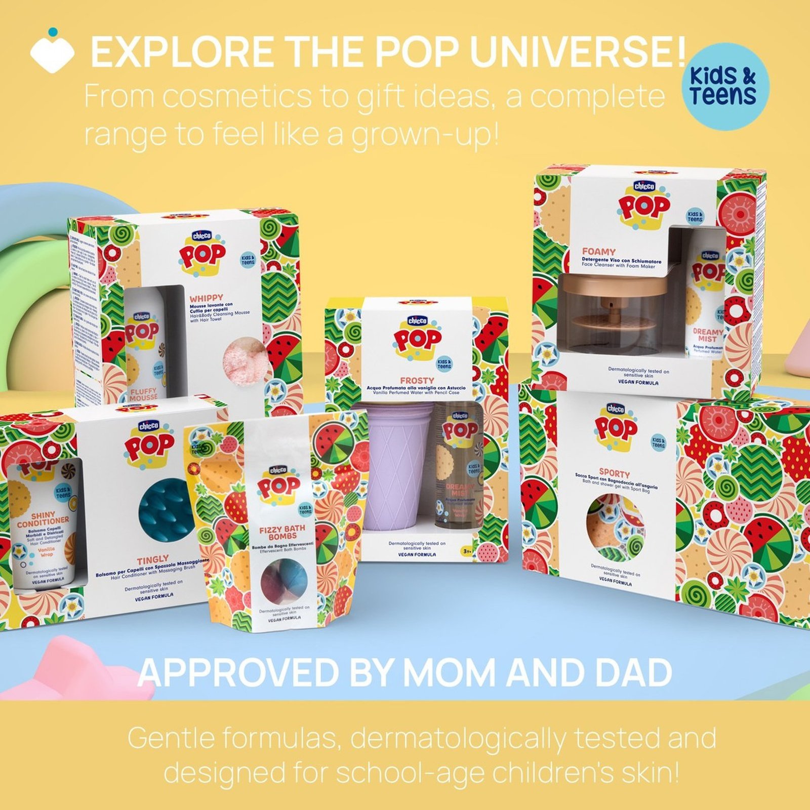 Chicco POP Kids & Teens Fizzy Bath Bombs x3
