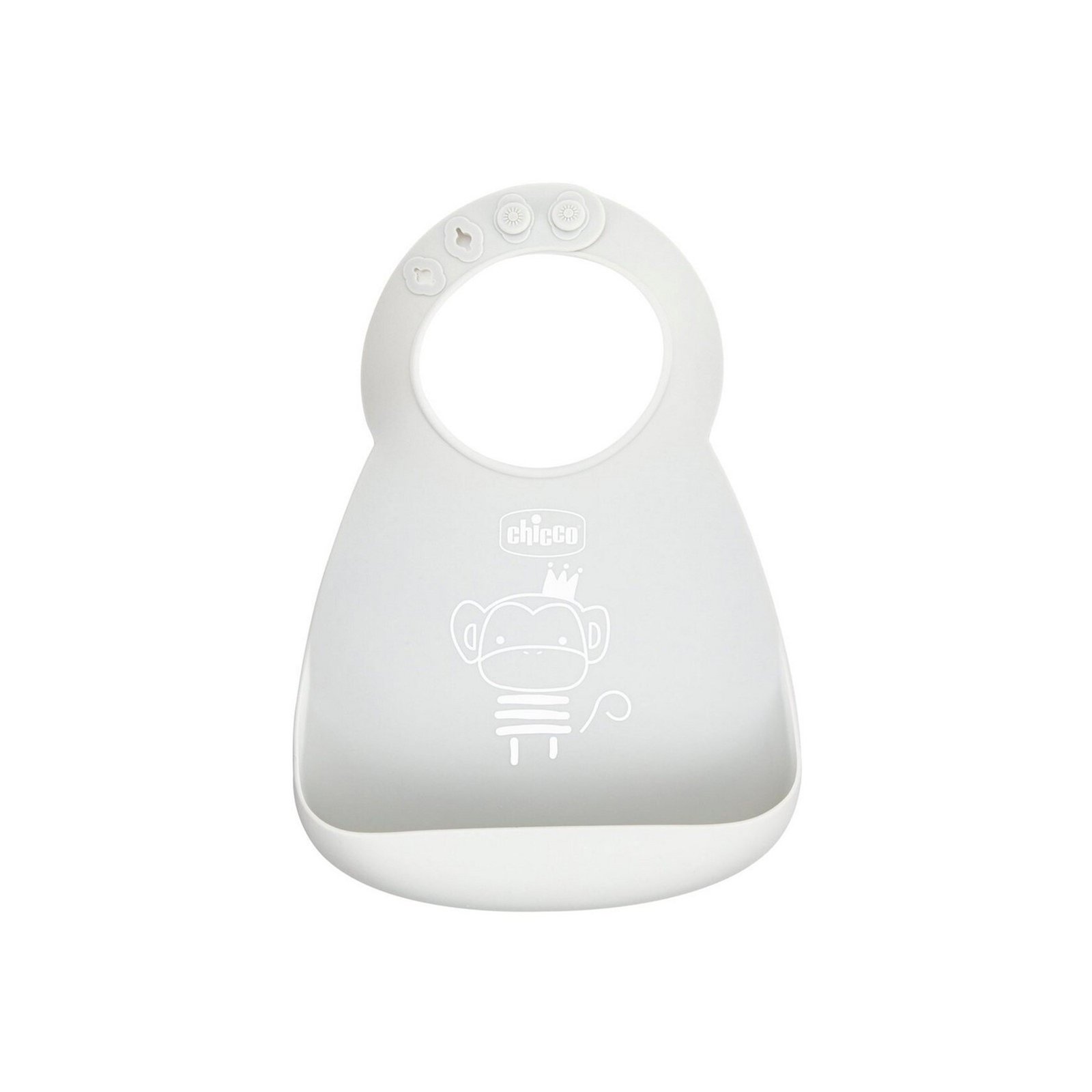 Chicco Take Eat Easy Silicone Roll Bib 6m+ Grey