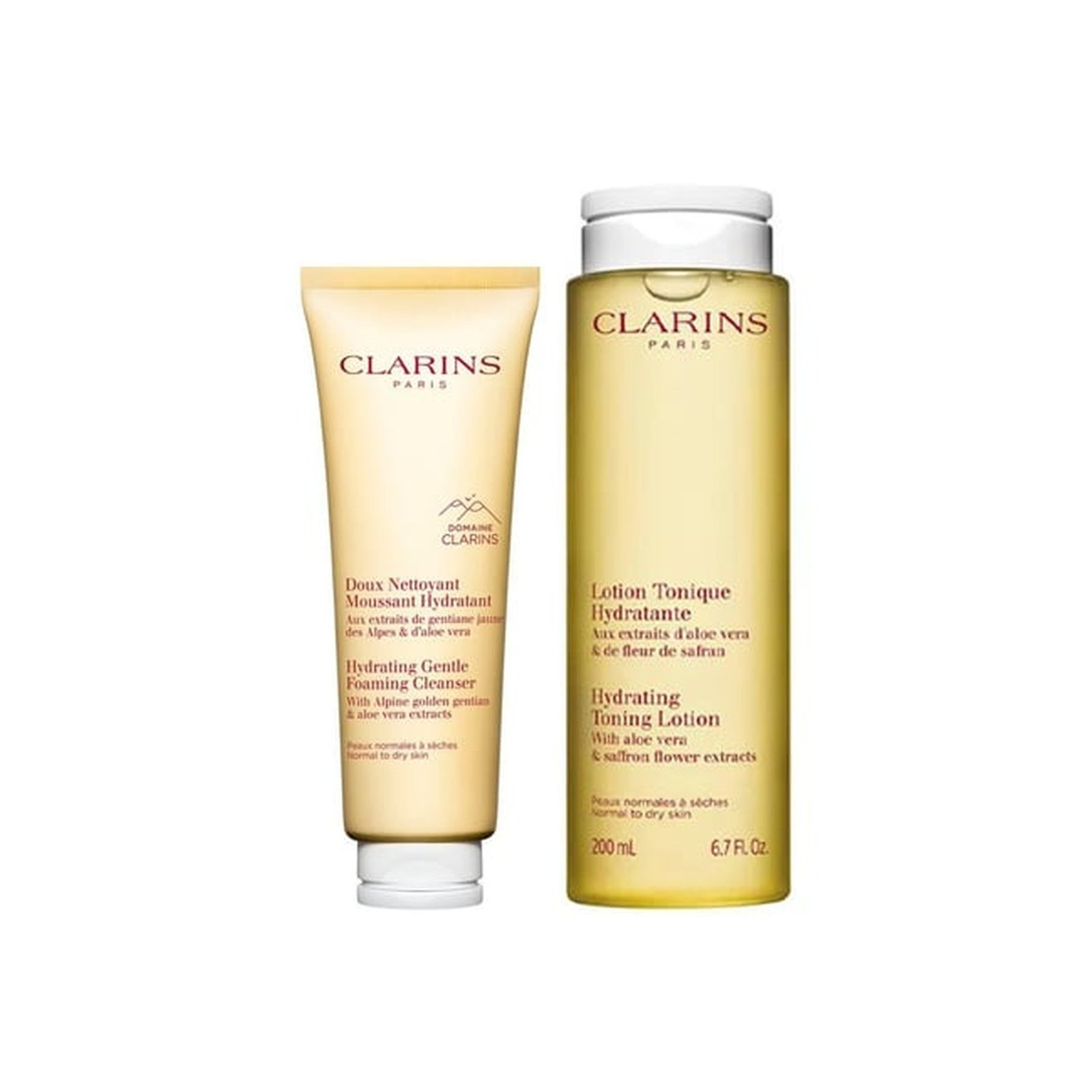 Clarins Hydrating Gentle Foaming Cleanser 125ml + Hydrating Toning Lotion 200ml