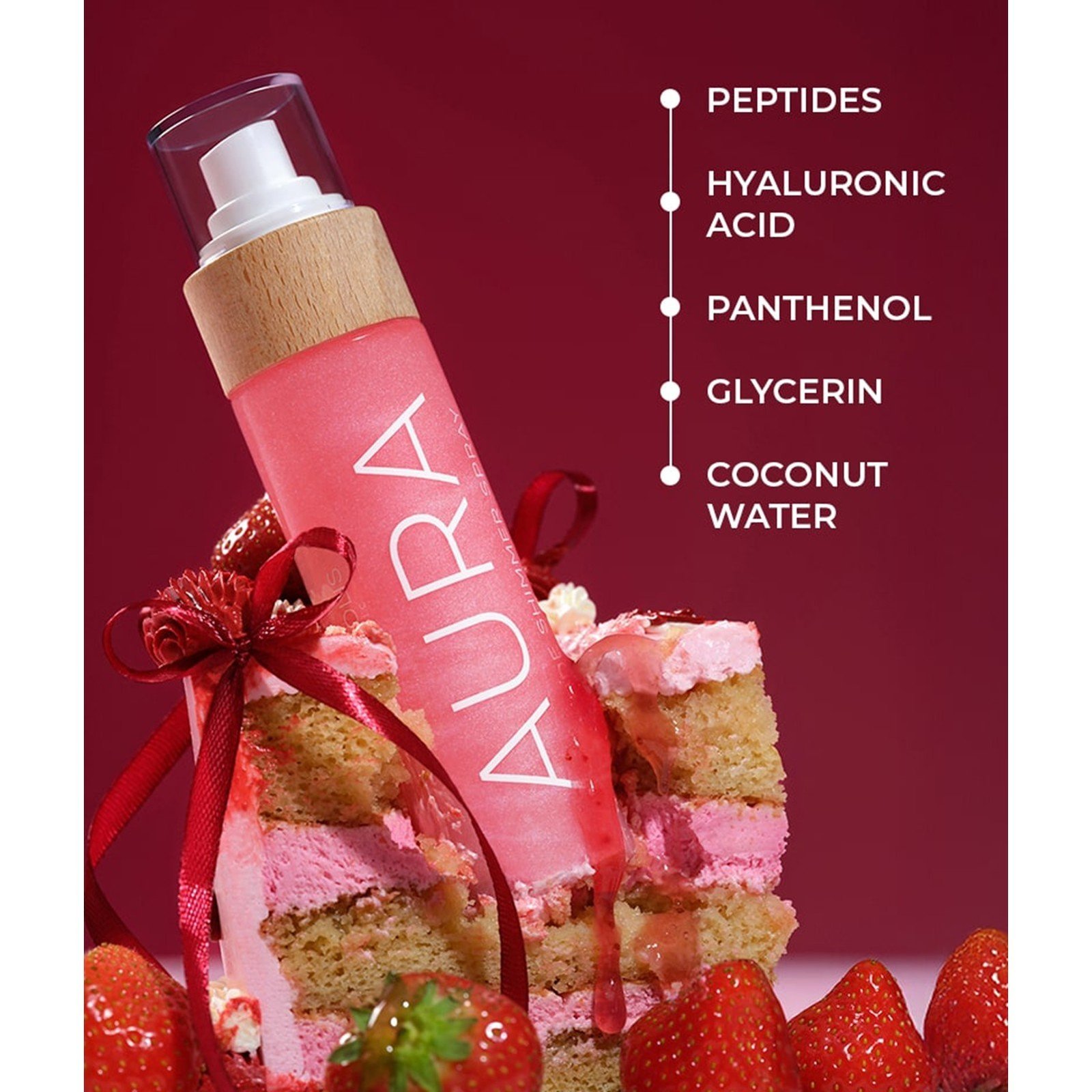 COCOSOLIS Aura Spray Iluminador con Péptidos Pink 100ml (3.38floz)