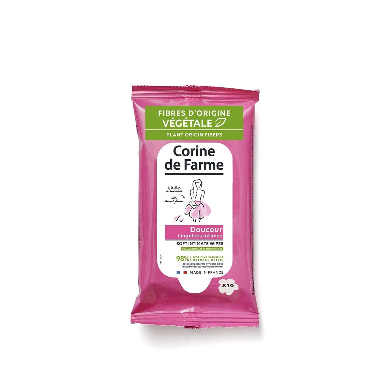 Corine de Farme Toalhitas Íntimas Suaves com Flor de Amêndoa x10