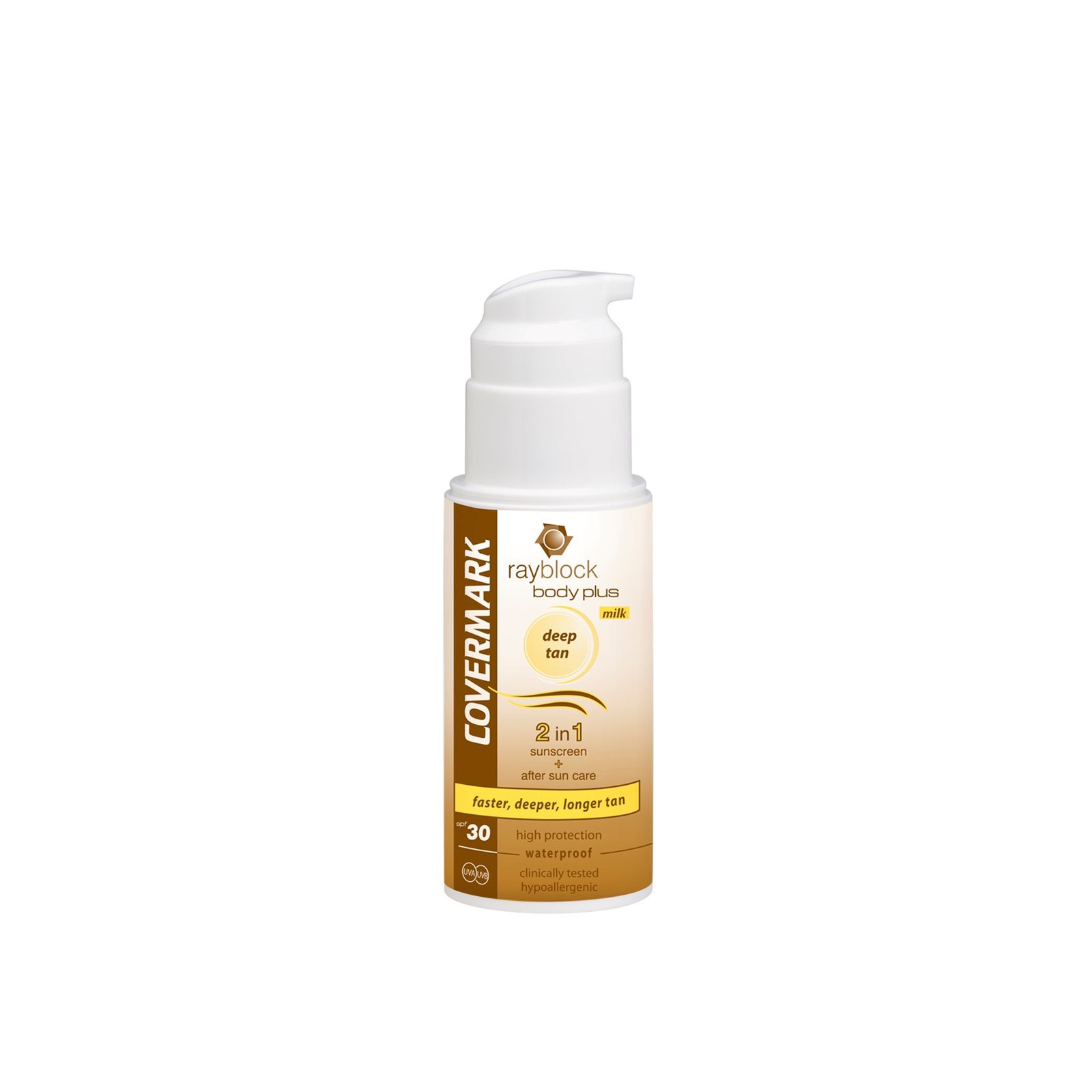 Covermark Rayblock Body Plus Milk 2-In-1 Sunscreen Deep Tan SPF30 100ml