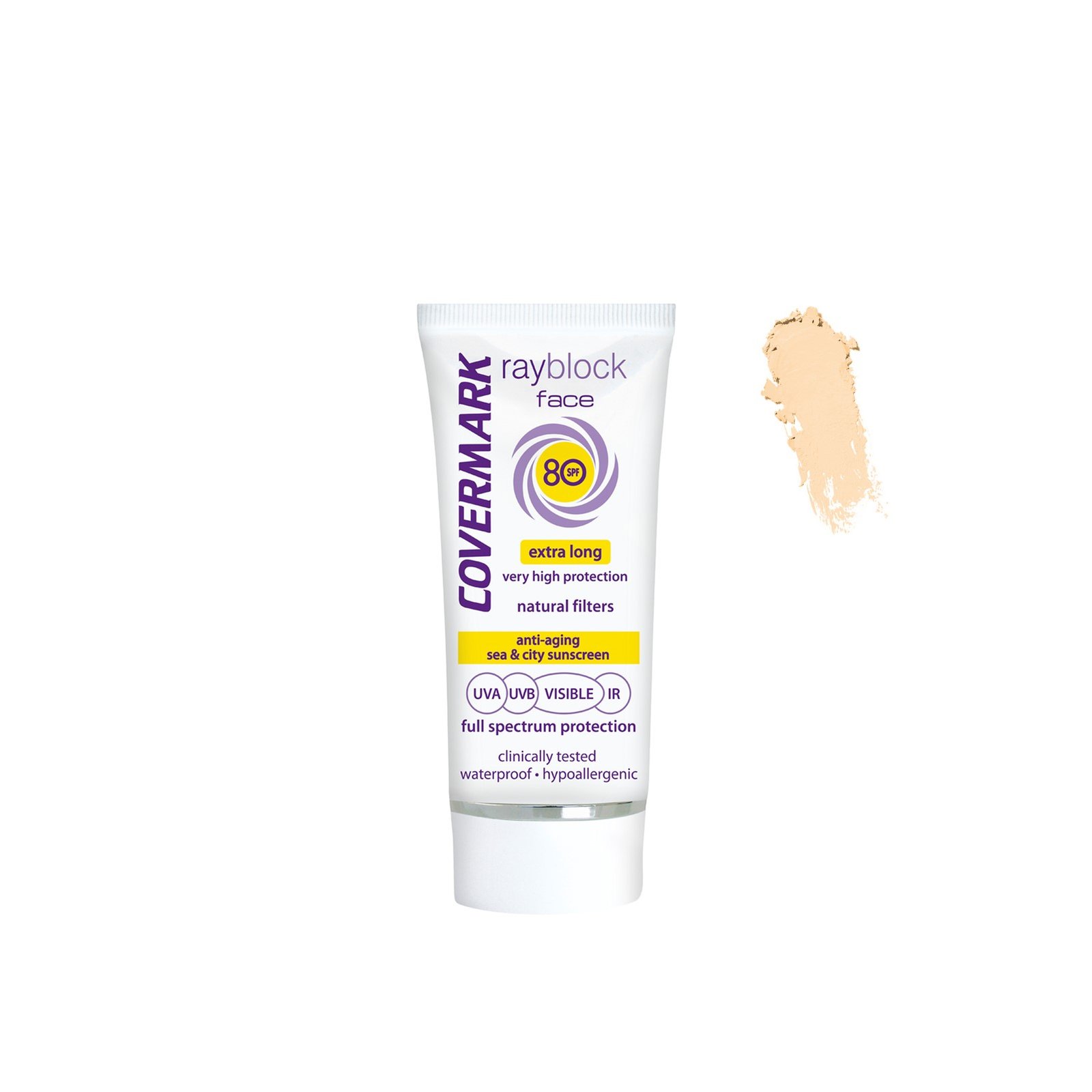 Covermark Rayblock Crema Facial Con Color Protector Solar Antiedad SPF80 Light Beige 50ml