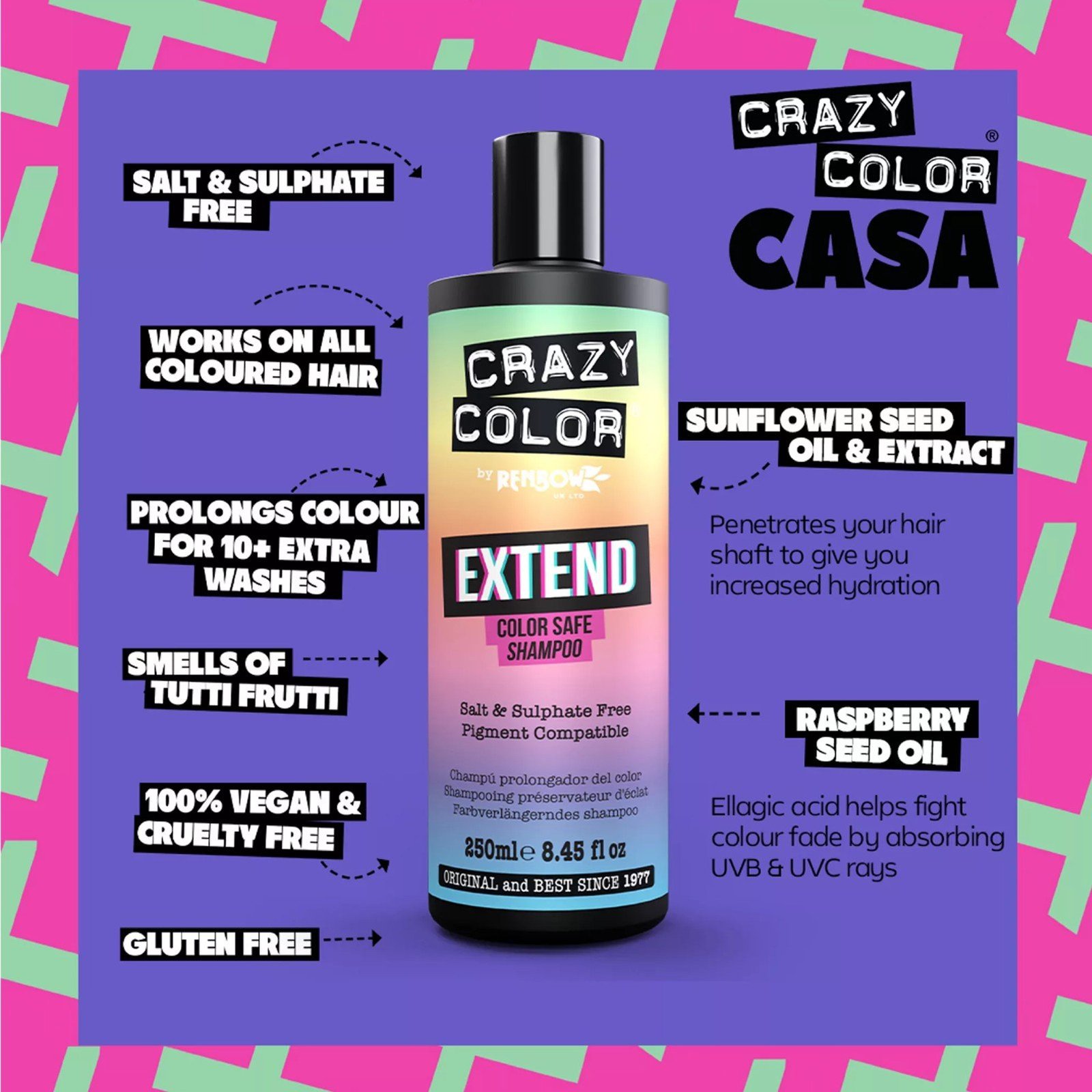 Crazy Color Extend Color Safe Shampoo 250ml