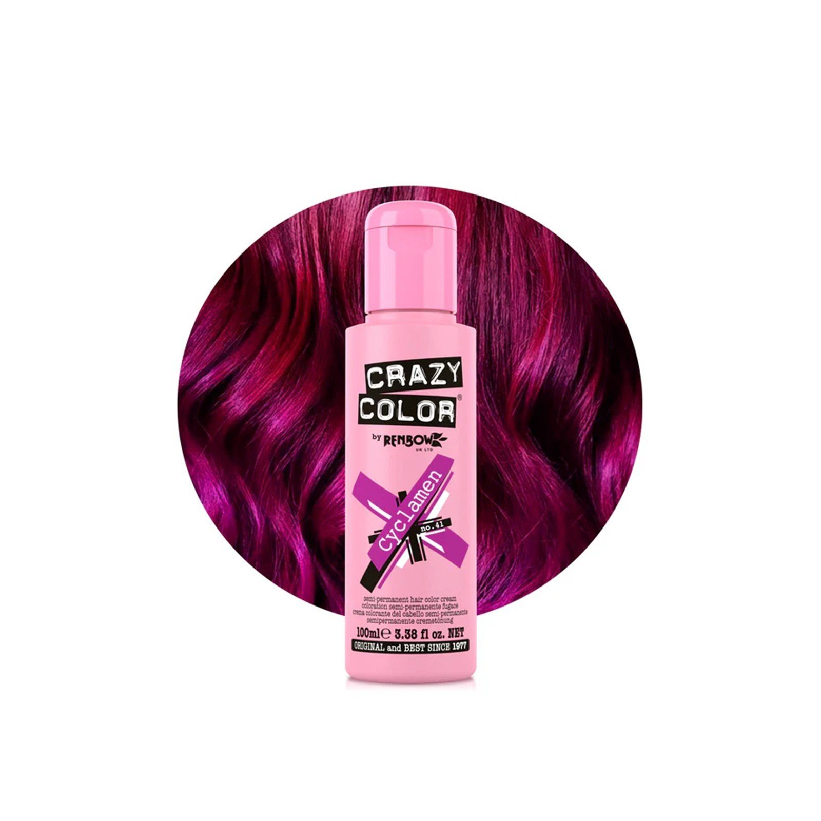 Crazy Color Semi-Permanent Hair Color Cream 41 Cyclamen 100ml