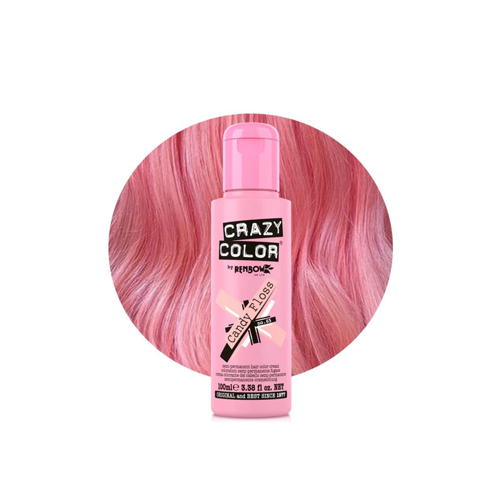 Crazy Color Crème Colorante Semi-Permanente 65 Candy Floss 100ml