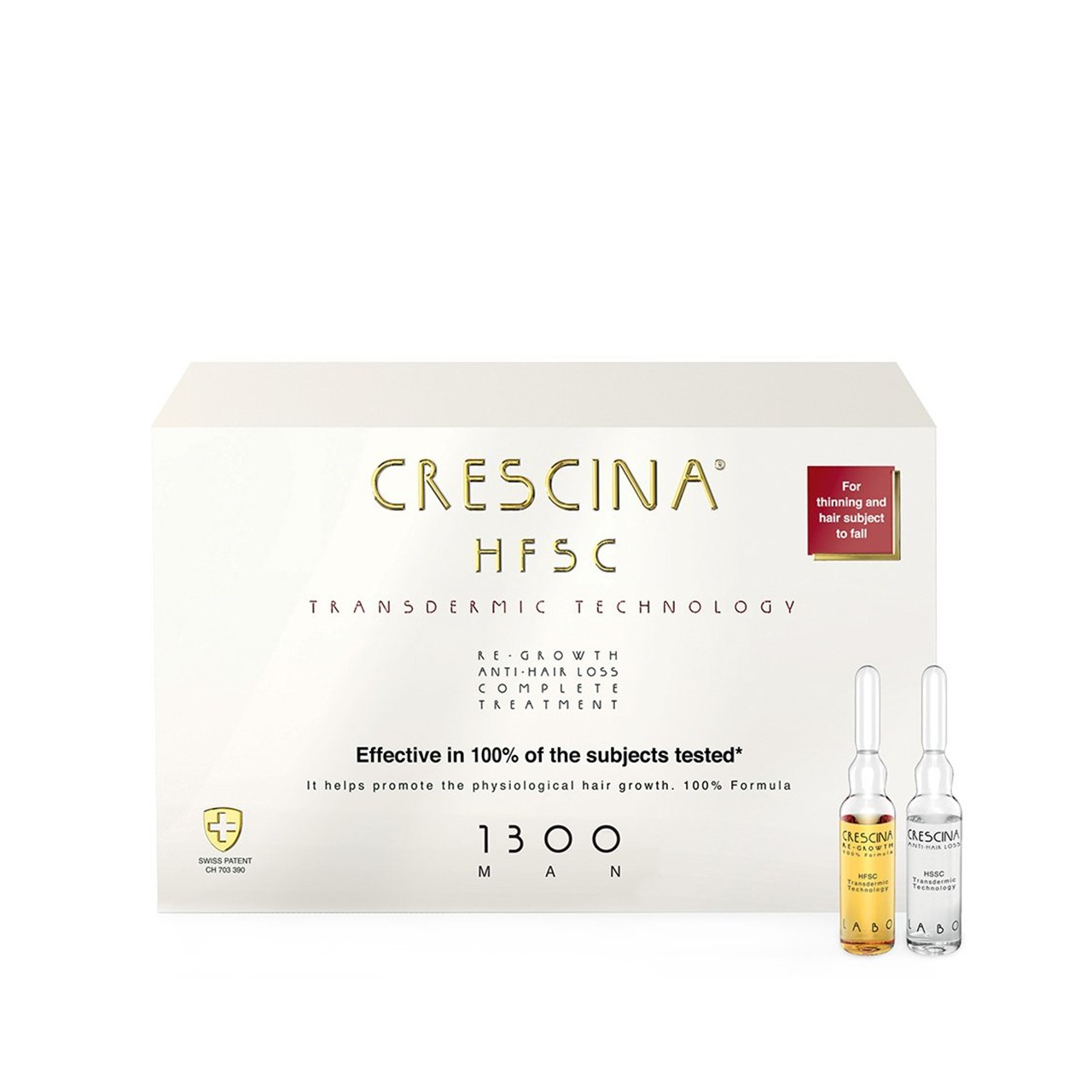 Crescina HFSC Transdermic Complete Treatment 1300 Man Ampoules 3.5ml Hair Loss & Growth x10+10