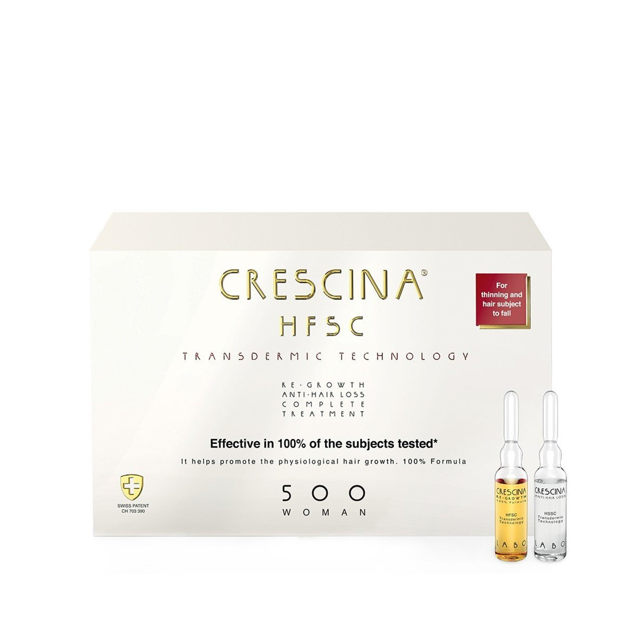 Crescina HFSC Transdermic Complete Treatment 500 Woman Ampoules 3.5ml Hair Loss & Growth x10+10