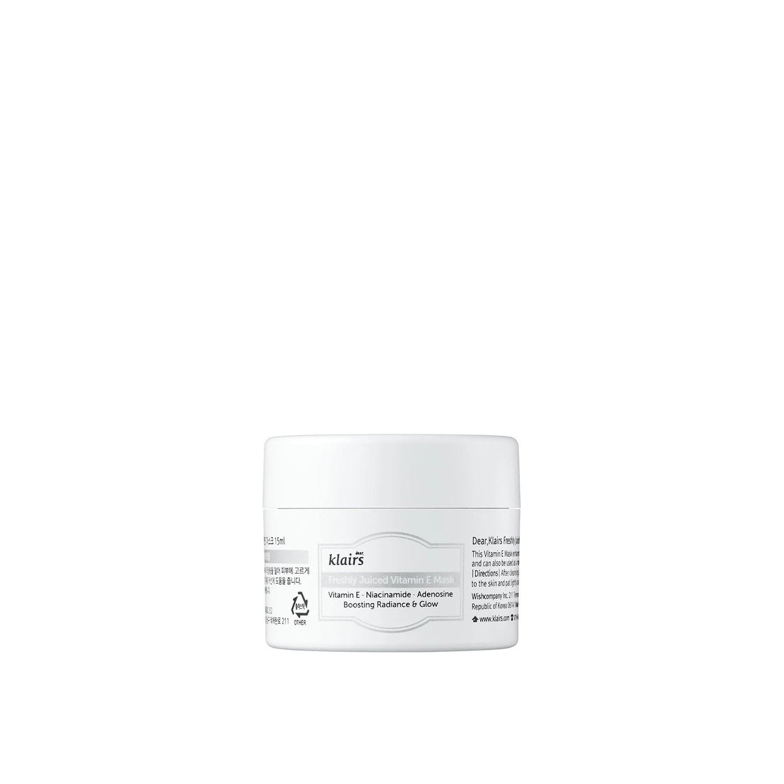 Dear, Klairs Mascarilla Recién Exprimida Vitamina E 15g