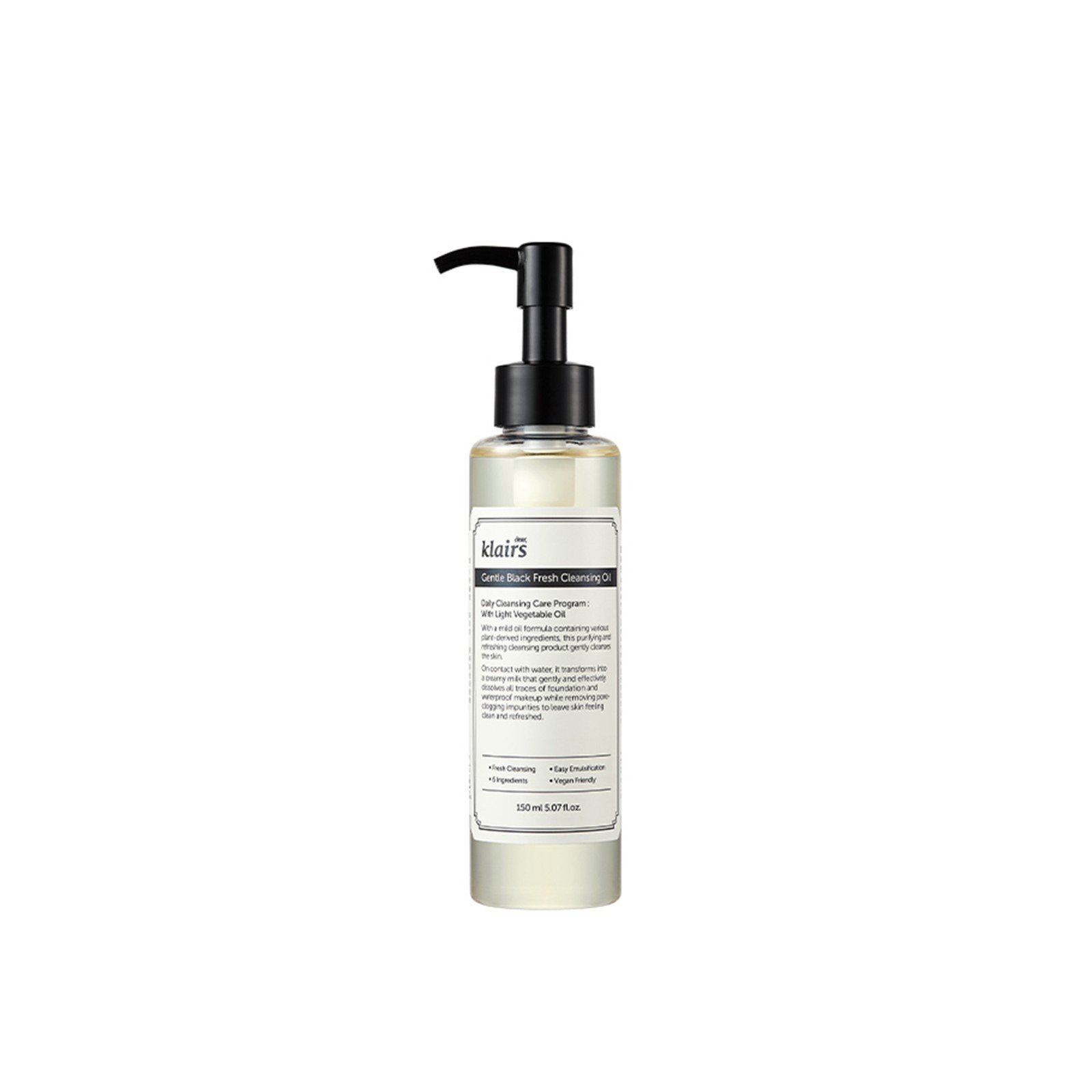 Dear, Klairs Gentle Black Fresh Cleansing Oil 150ml