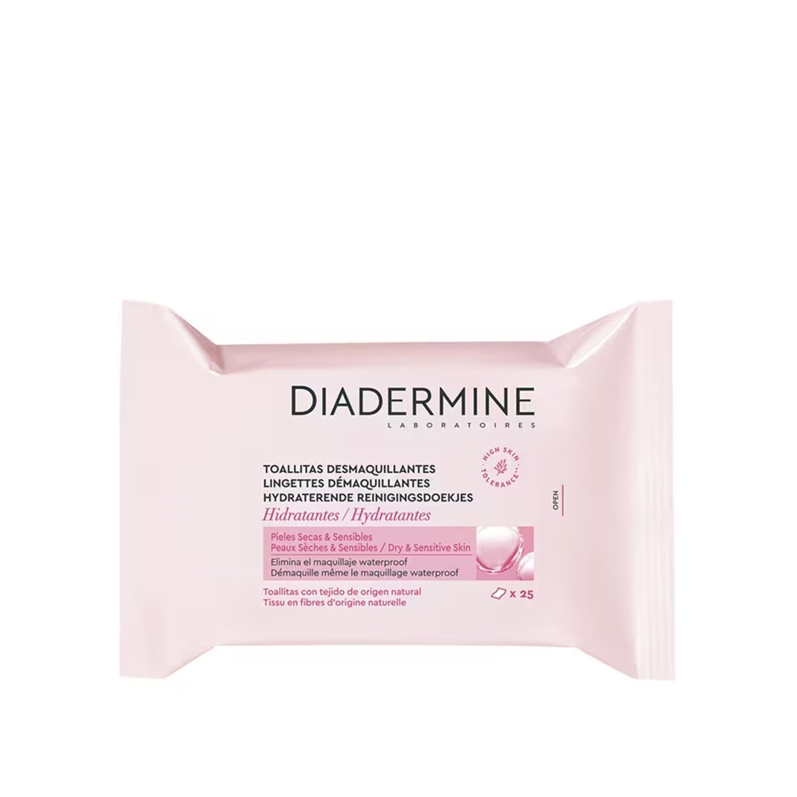 Diadermine Toallitas Limpiadoras Hidratantes para Piel Seca y Sensible x25