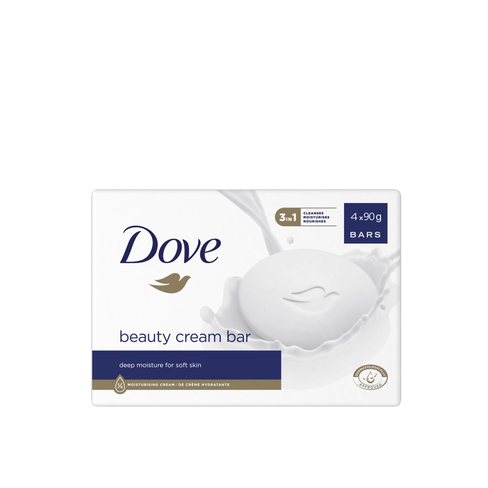 Dove 3-In-1 Beauty Cream Bar 90g x4 (4x3oz)