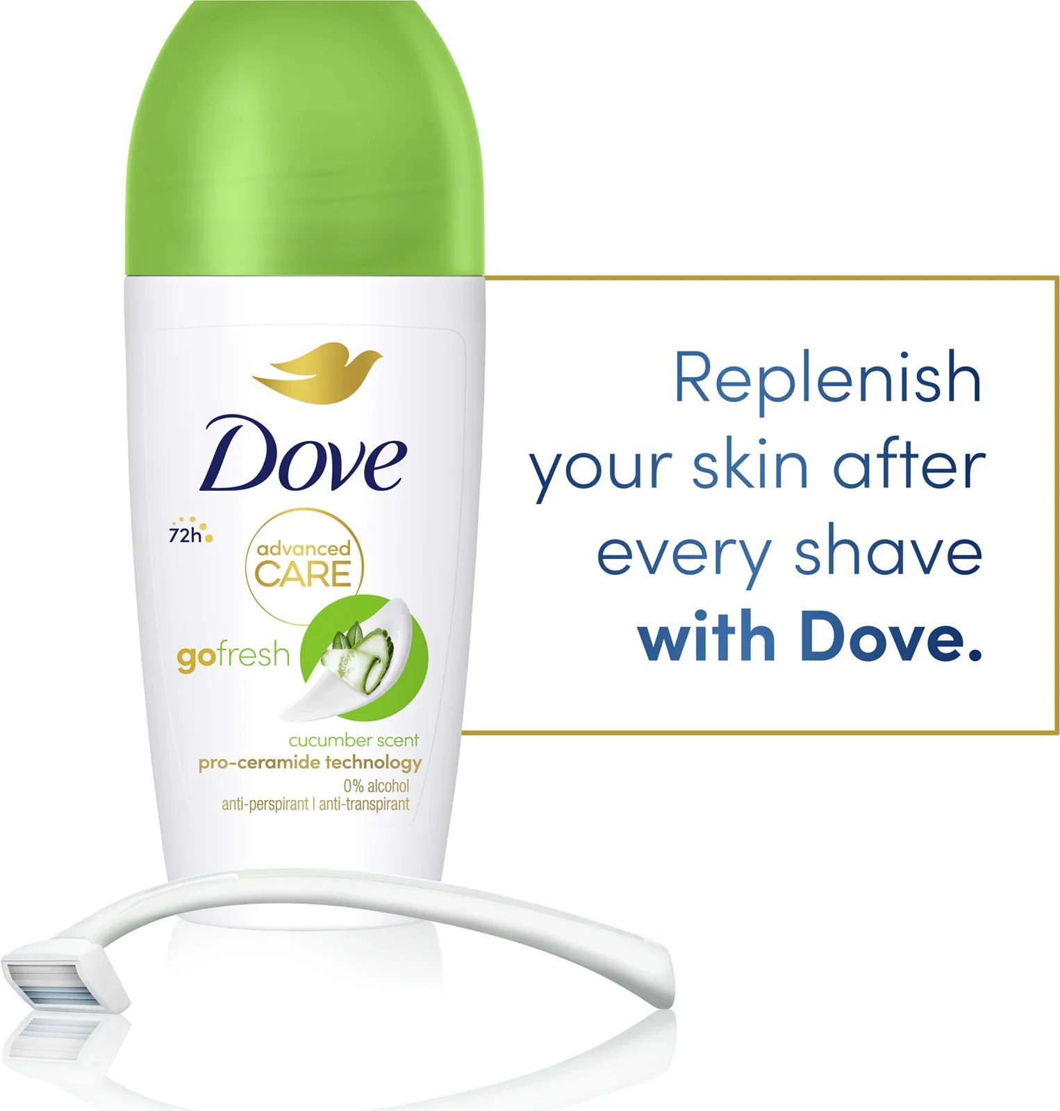 Dove Advanced Care Go Fresh Cucumber Scent 72h Anti-Perspirant Deodorant Roll-On 50ml