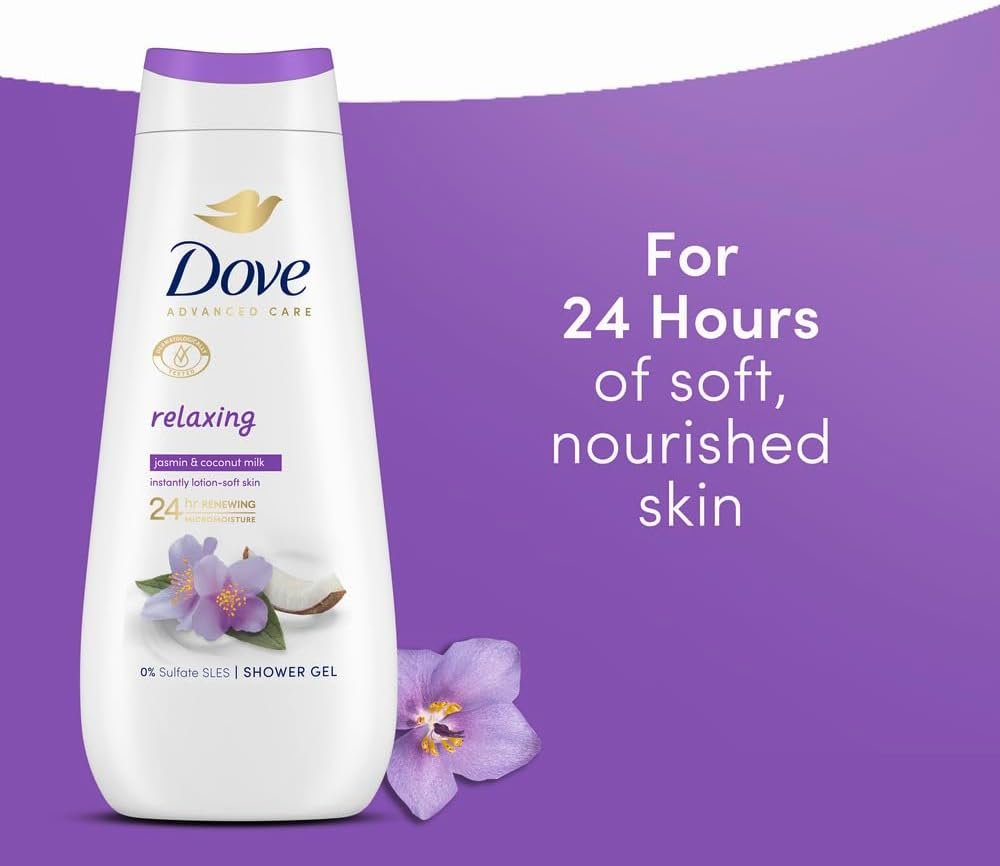 Dove Advanced Care Relaxing 24h Jasmin & Coconut Milk Shower Gel 400ml (13.5floz)