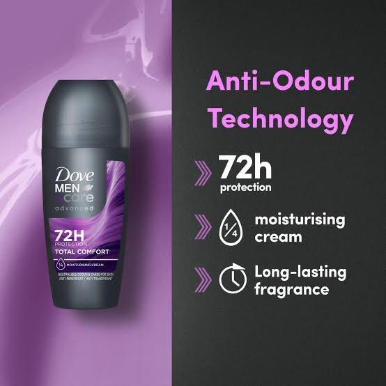 Dove Men+Care Advanced Total Comfort 72h Anti-Perspirant Deodorant Roll-On 50ml