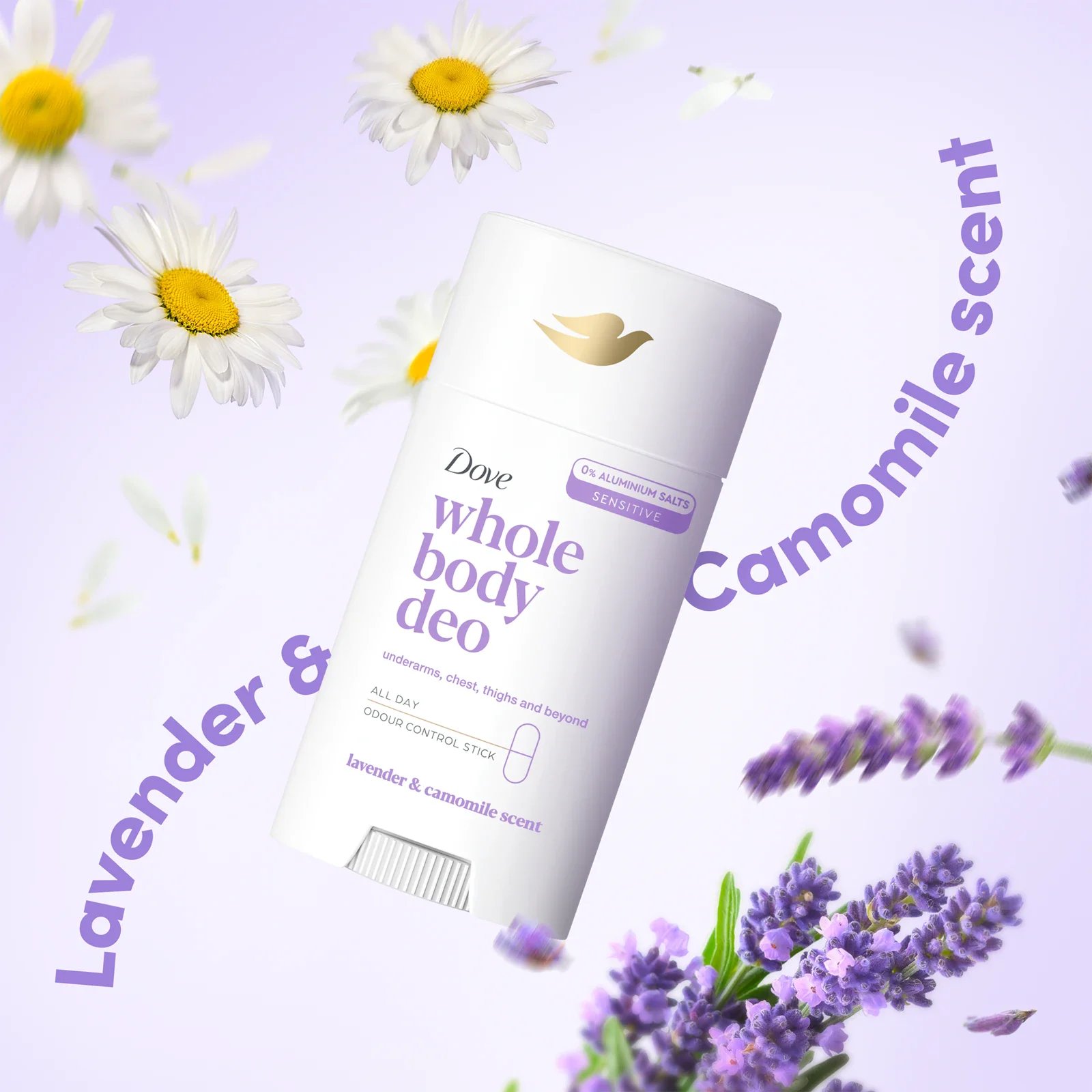 Dove Whole Body Deo Deodorant Stick Lavender & Camomile Scent 75ml