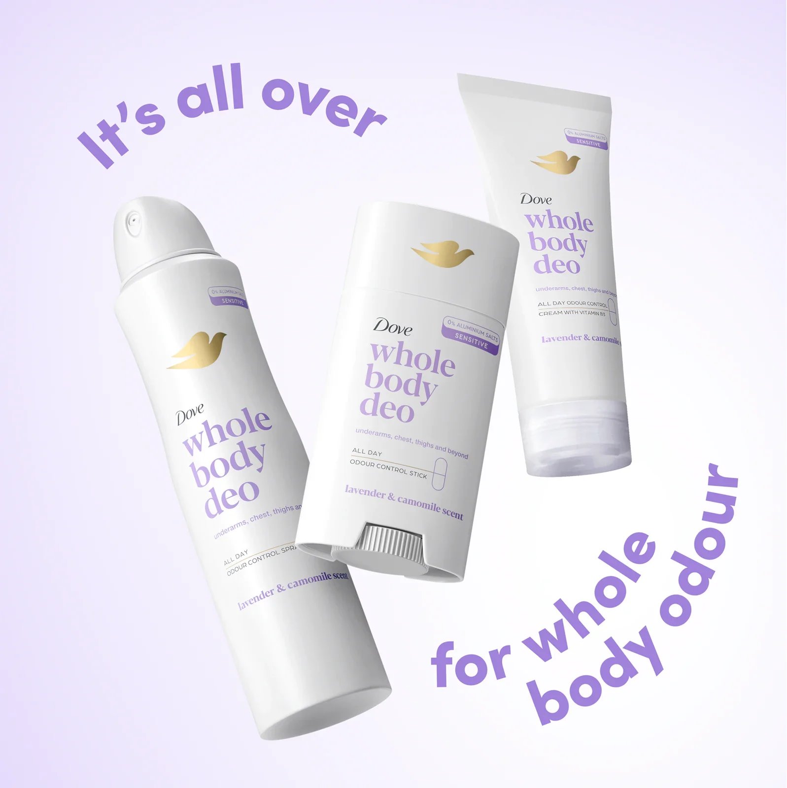 Dove Whole Body Deo Deodorant Stick Lavender & Camomile Scent 75ml