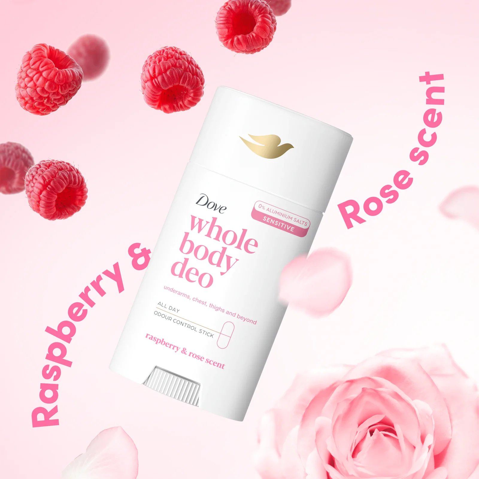 Dove Whole Body Deo Déodorant Stick Parfum Framboise & Rose 75ml