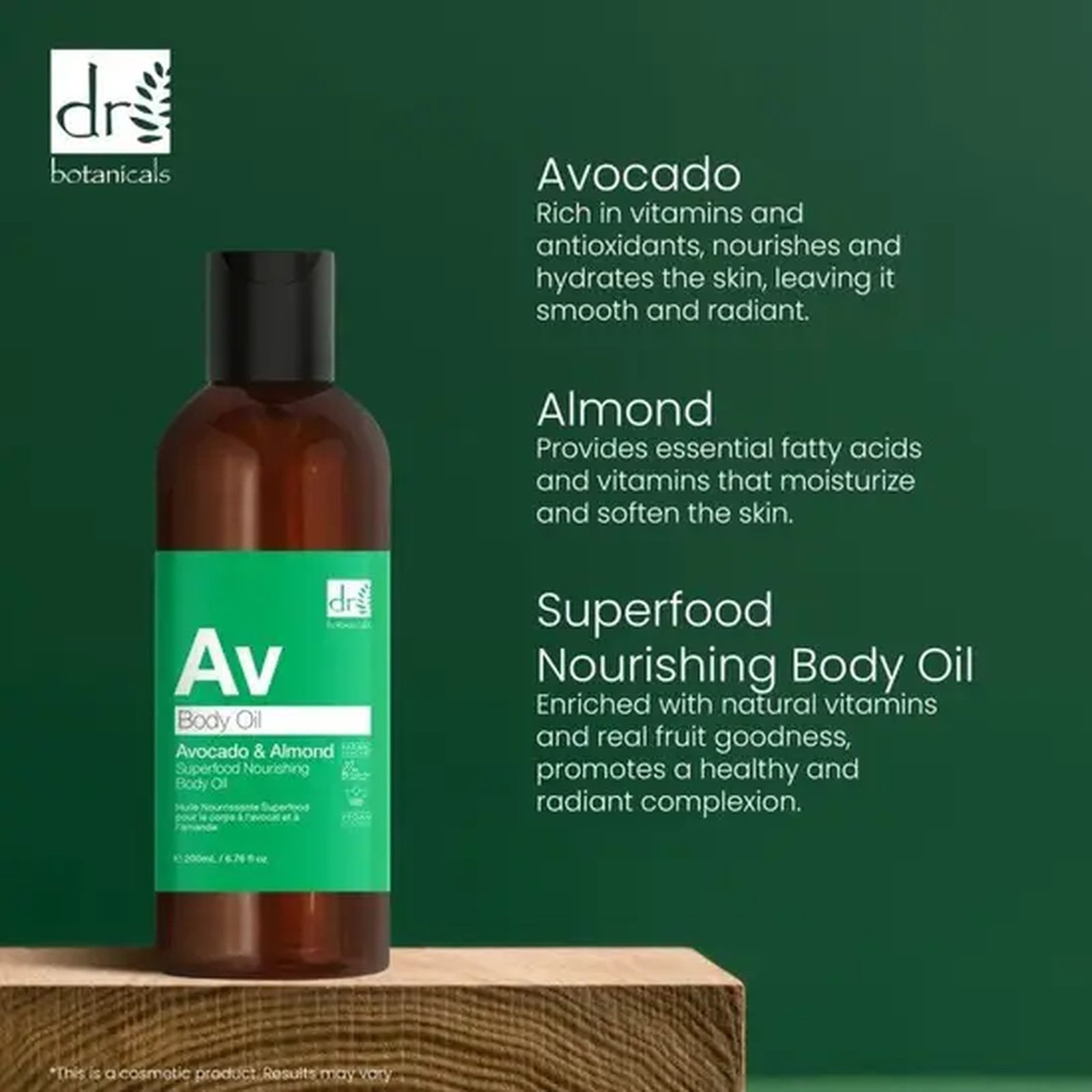 Dr. Botanicals Apothecary Avocado & Almond Superfood Nourishing Body Oil 200ml
