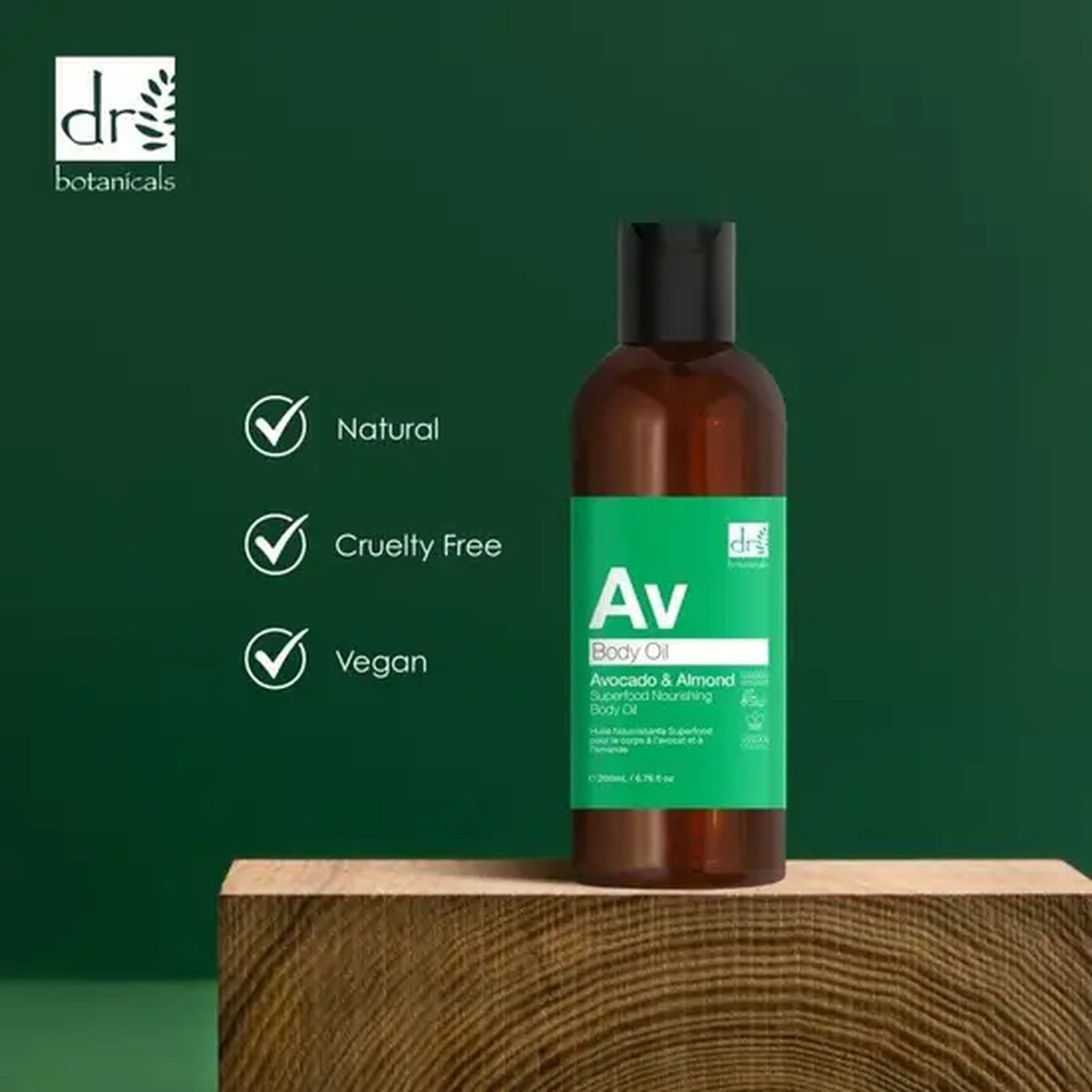 Dr. Botanicals Apothecary Avocado & Almond Superfood Nourishing Body Oil 200ml