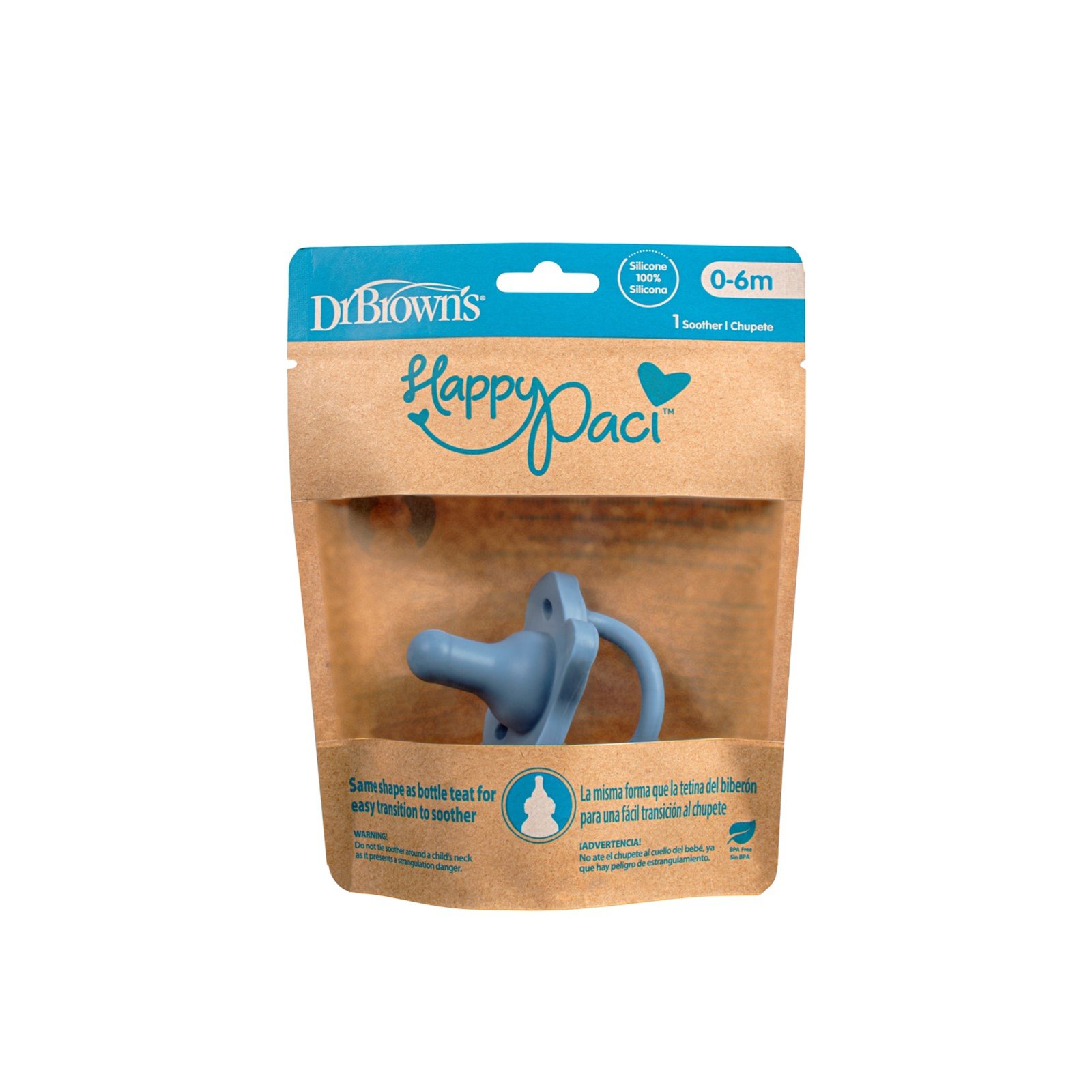 Dr. Brown’s HappyPaci Silicone لهاية 0-6m Blue