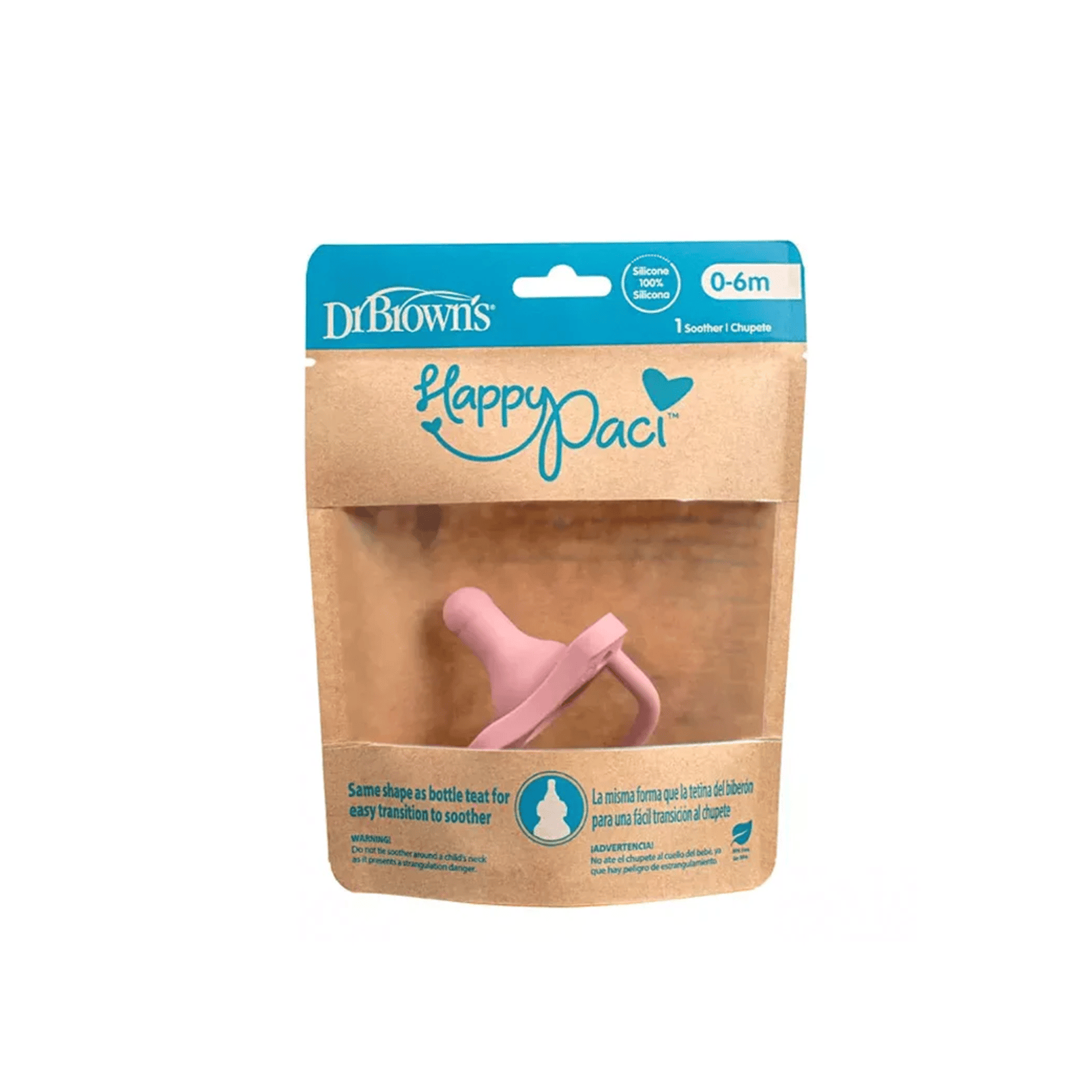 Dr. Brown’s HappyPaci Silicone Pacifier 0-6m Pink
