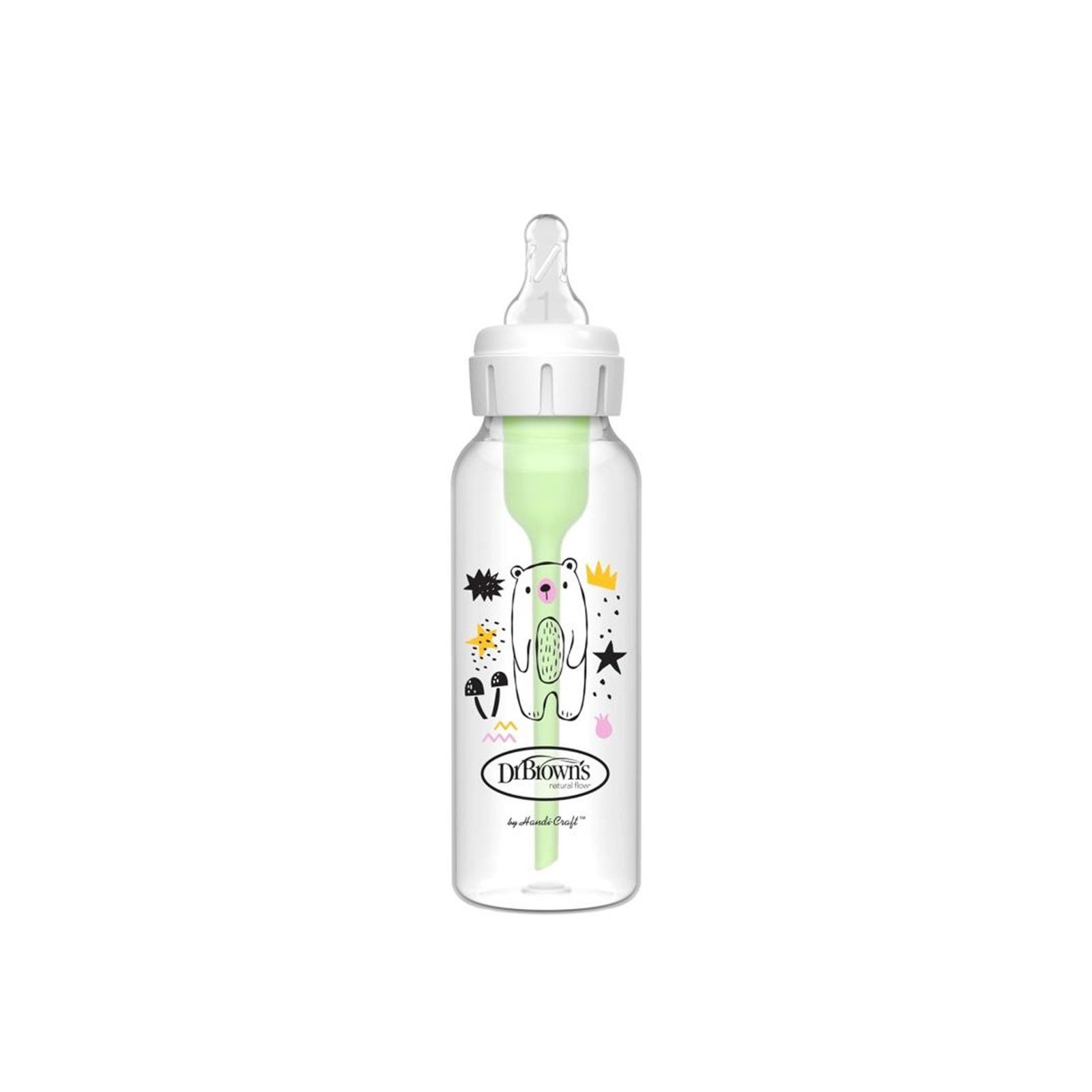 Dr Brown's Options+ Anti-kolik Smal BPA-Fri Plastikflaske 0m+ Bjørn 250ml