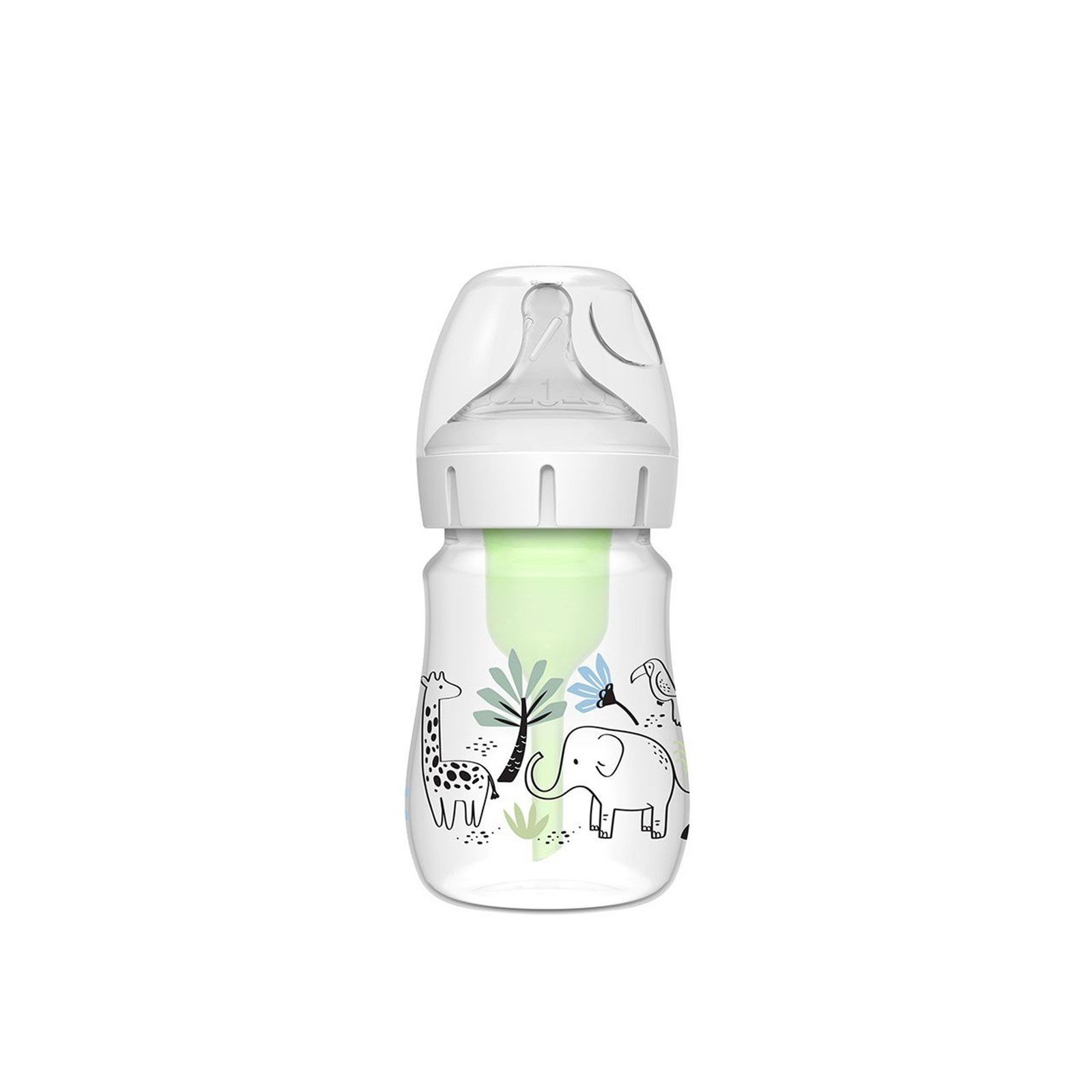 Dr Brown's رضّاعة أطفال بلاستيكية عريضة العنق مضادة للمغص خالية من البيسفينول أ Options+ 0m+ 150ml