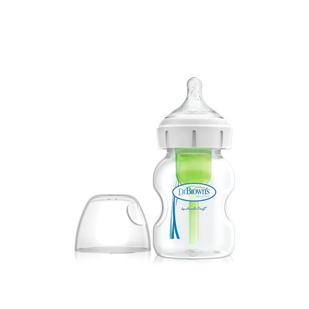 Dr Brown's رضّاعة أطفال بلاستيكية عريضة العنق مضادة للمغص خالية من البيسفينول أ Options+ 0m+ 150ml