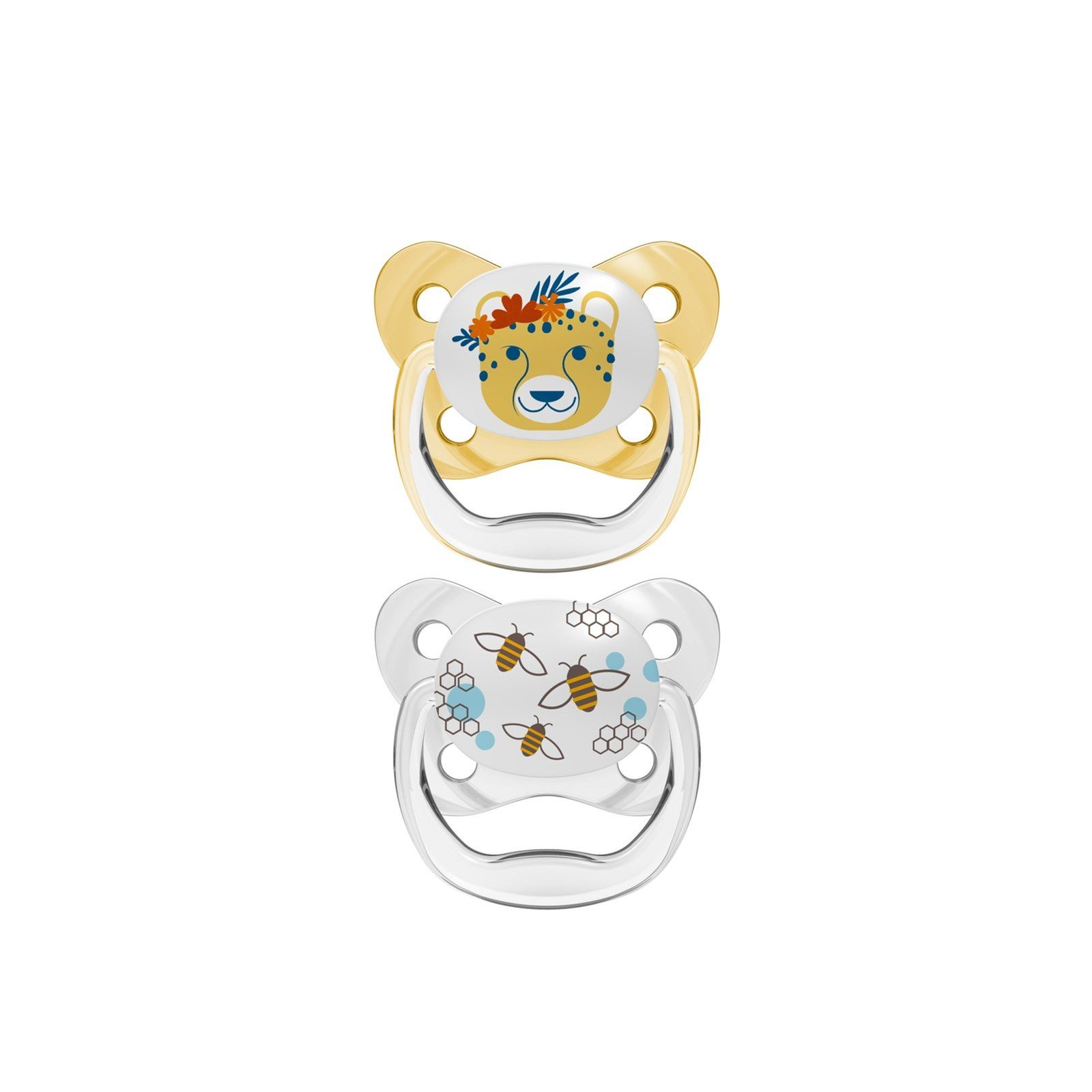 Dr. Brown's PreVent Contoured Pacifier 6-18m Yellow x2
