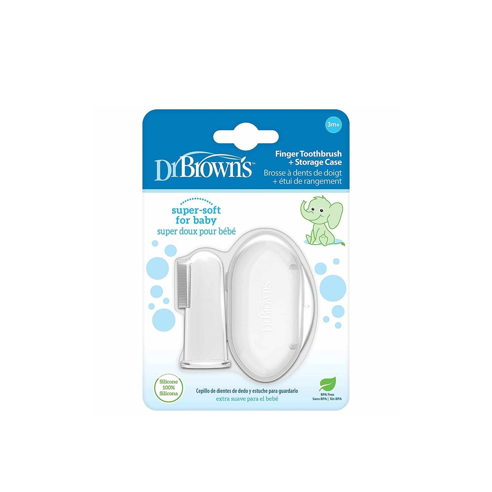 Dr Brown's Fingertandborste I Silikon Med Etui 3m+