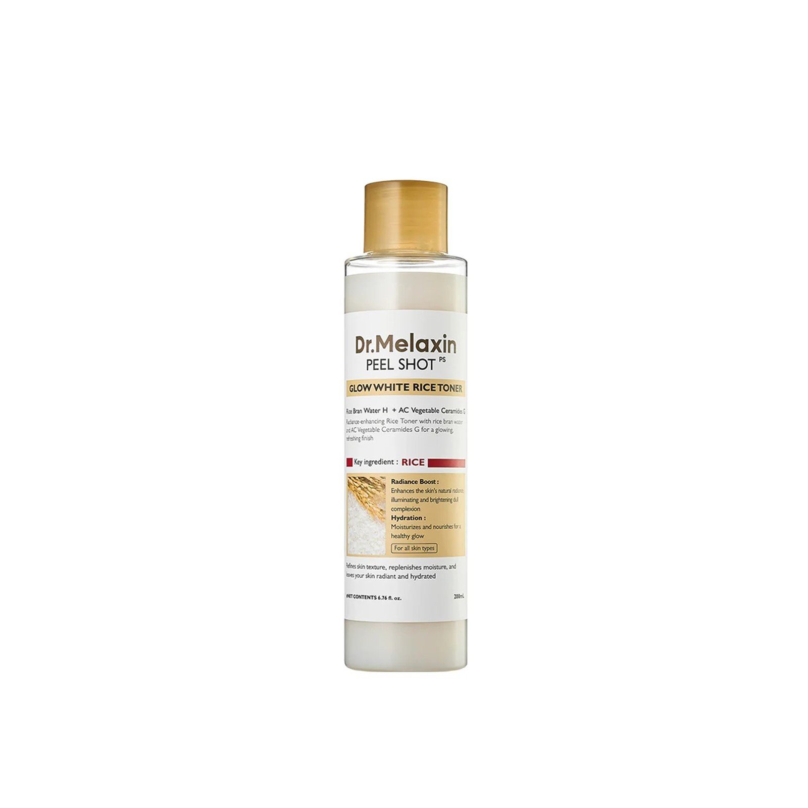 Dr.Melaxin Peel Shot Tónico Exfoliante de Arroz Blanco 200ml (6.76floz)