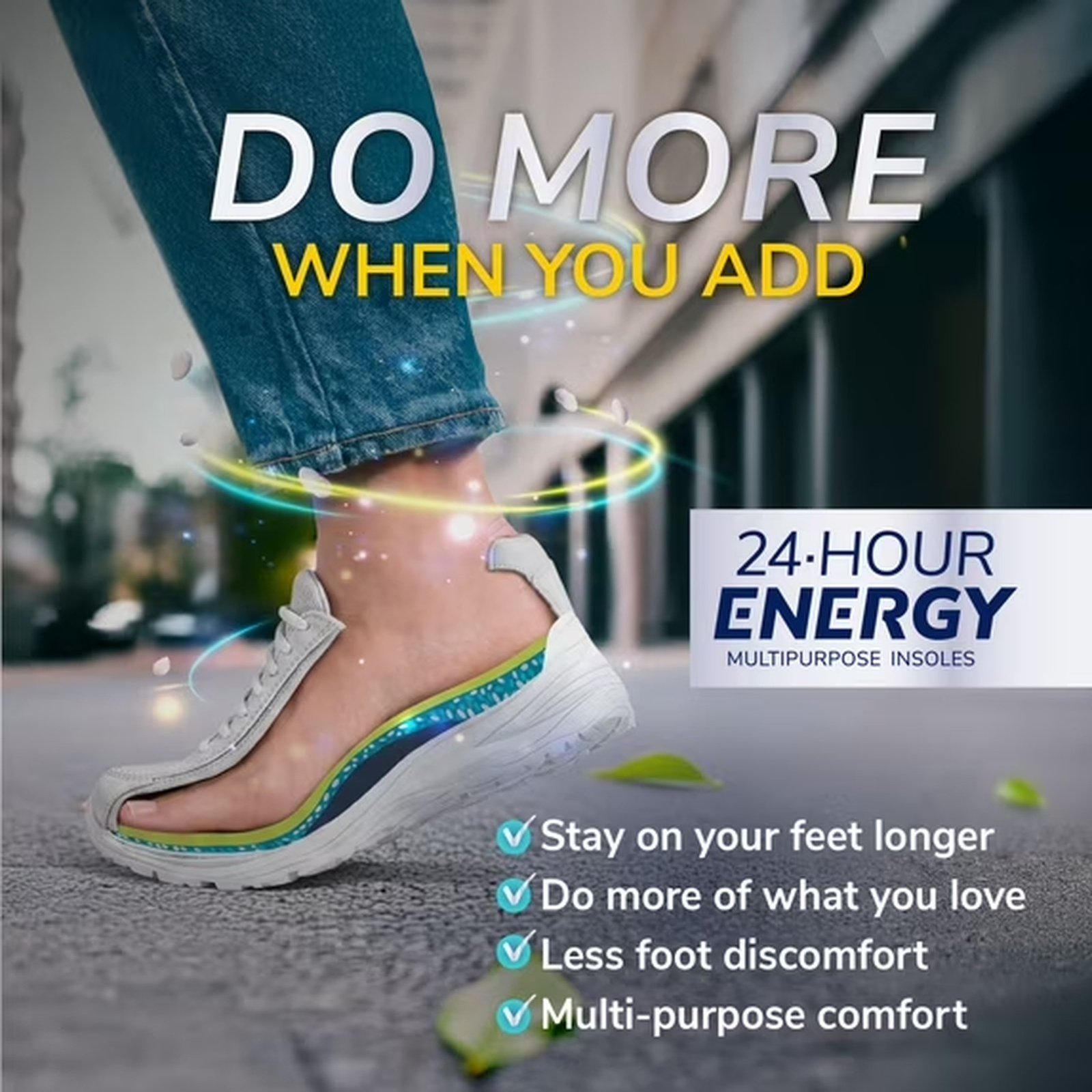 Dr Scholl 24 Hour Energy Multipurpose Insoles Men 40-47.5 x2