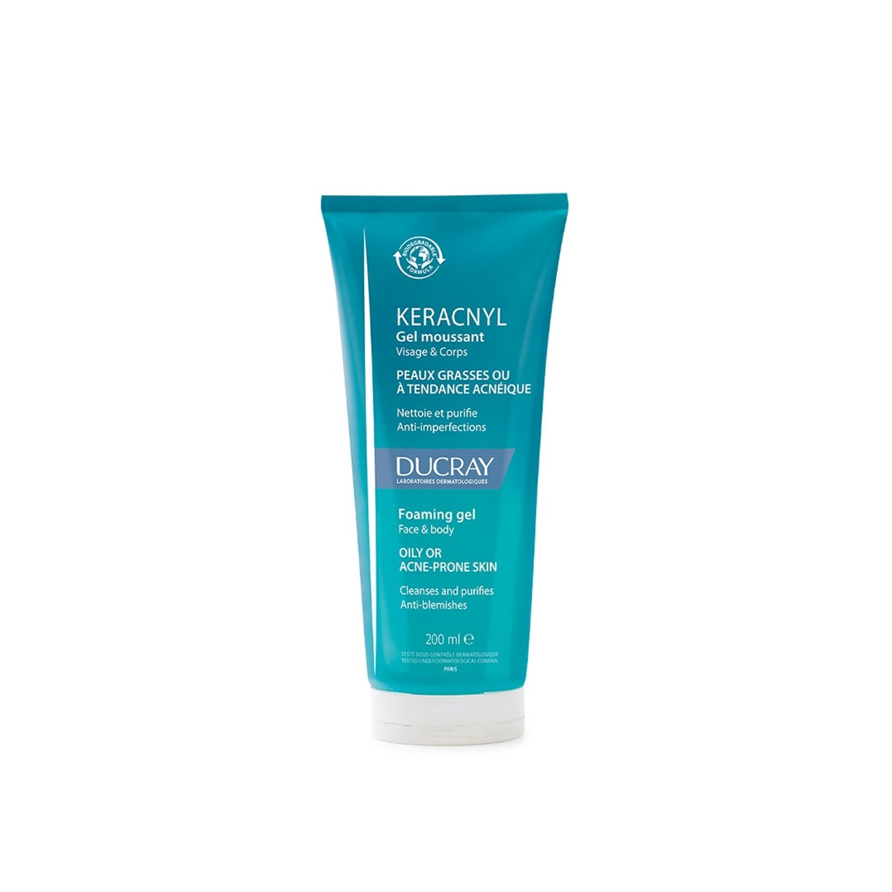 Ducray Keracnyl Gel Nettoyant Moussant Peaux Acnéiques