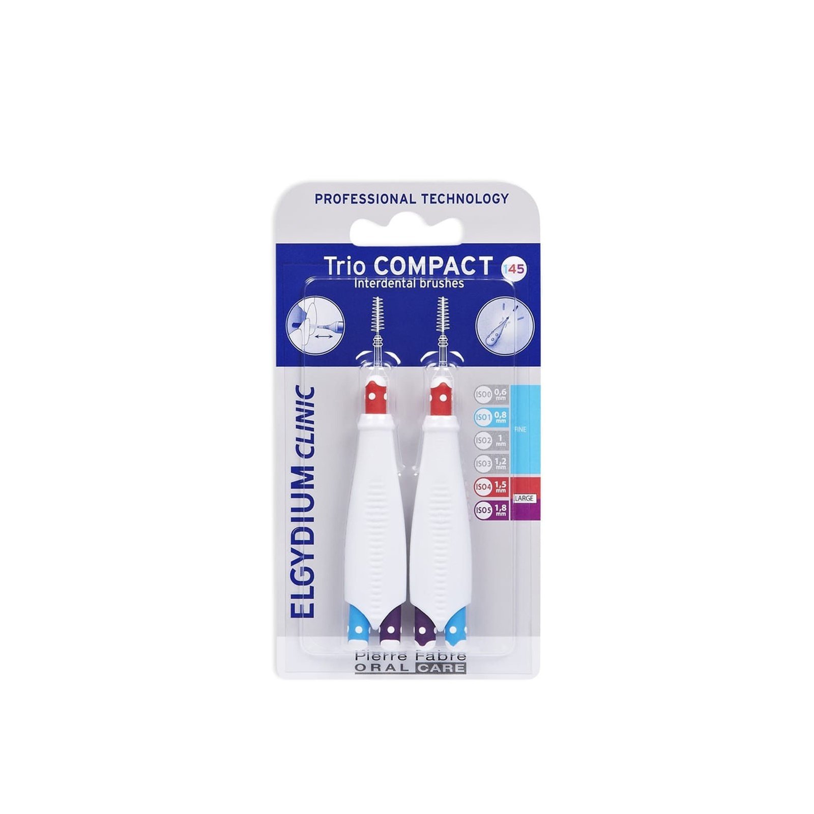 Elgydium Clinic Trio Compact Interdental Brushes ISO 1/4/5 x6