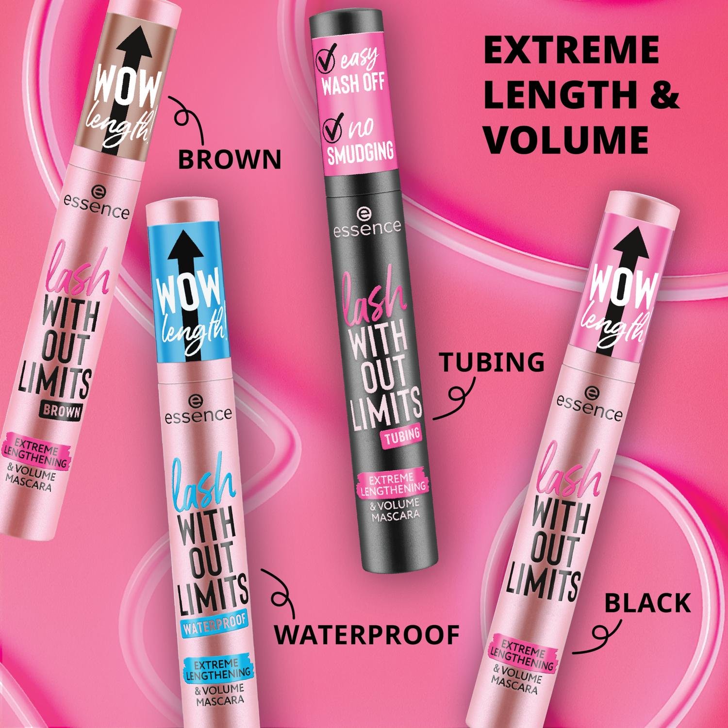 essence Lash Without Limits Extreme Lengthening & Volume Mascara 01 Ultra Black 13ml