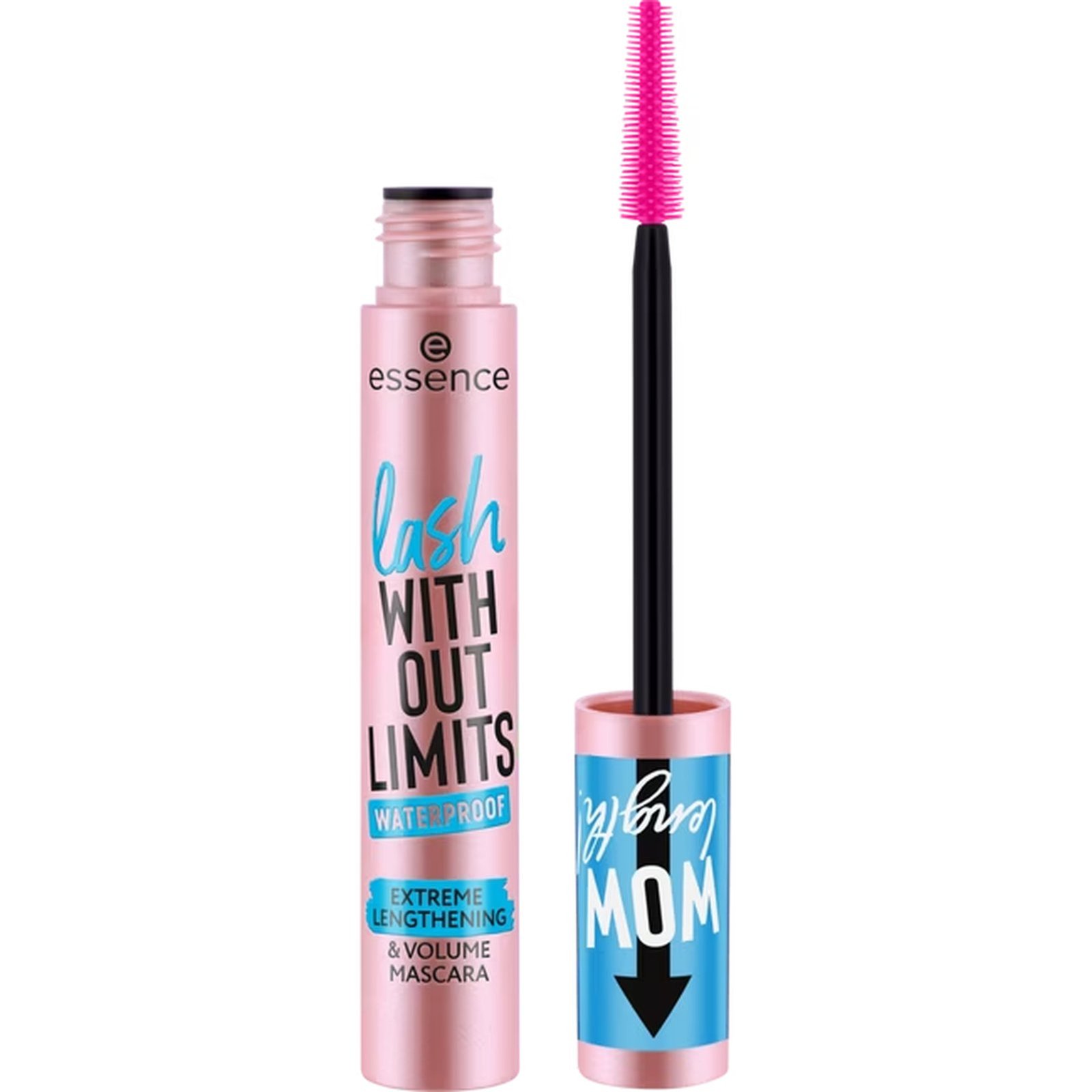 essence Máscara de pestañas «Lash Without Limits» resistente al agua, para un alargamiento y volumen extremos, 03 Negro resistente al agua, 13 ml
