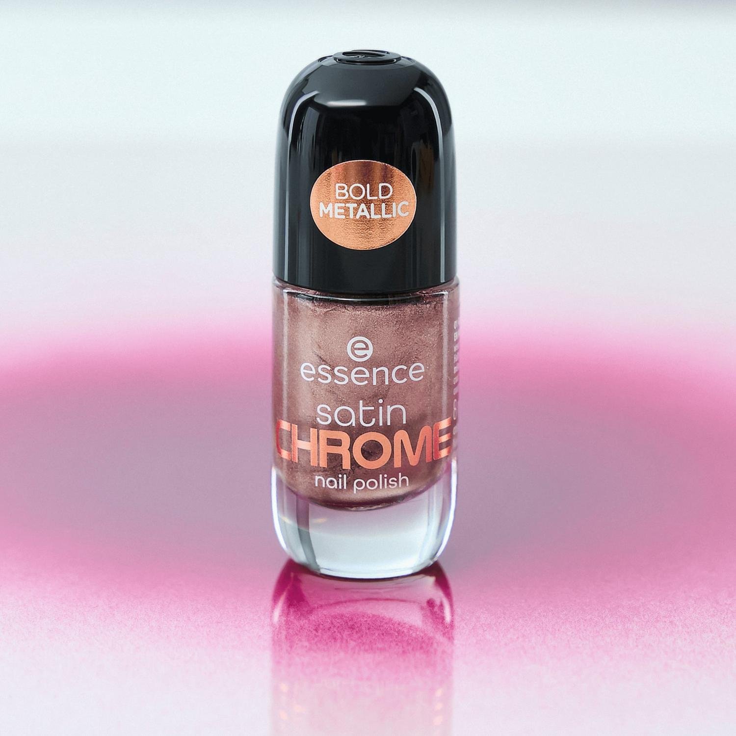essence Satin Chrome Nail Polish 01 Robotic Rose 8ml