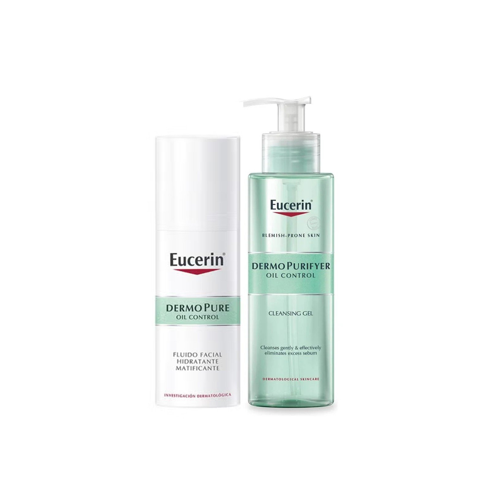 Eucerin DERMOPURE موازن للزهم Facial Fluid 50ml + جل تنظيف 200ml