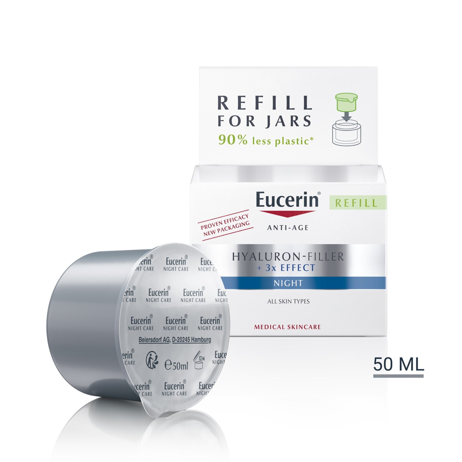 Eucerin Hyaluron-Filler 3x Effect Night Cream Refill Anti-Aging 50ml