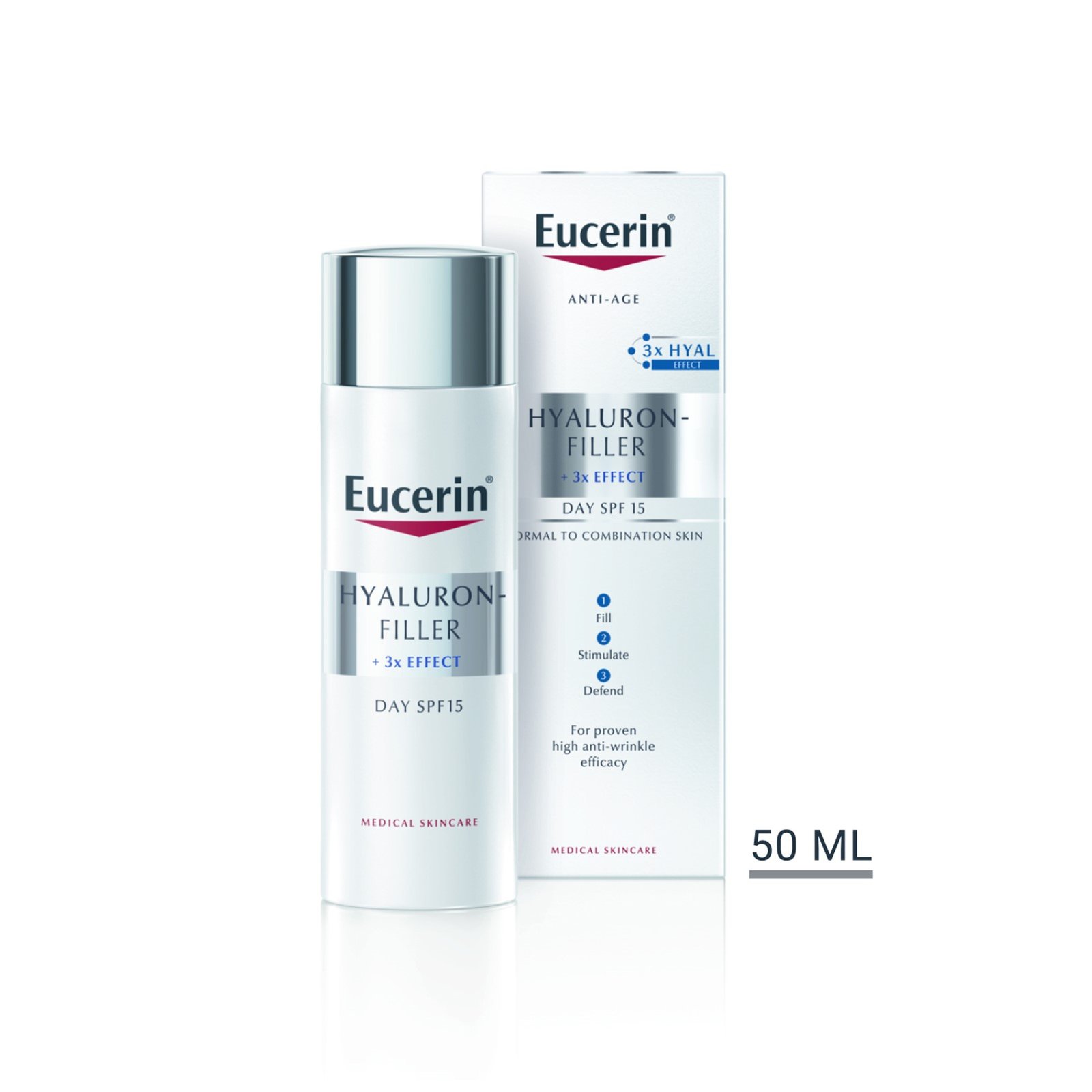 Eucerin Hyaluron-Filler 3x Effect Crème de Jour Peau Normale SPF15 50ml