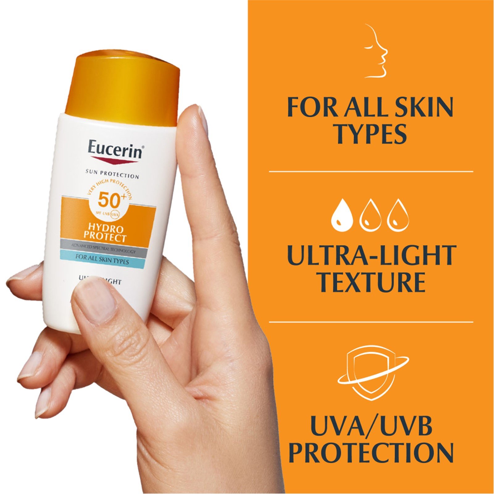 Eucerin Sun Hydro Protect Ultra-Light Fluid SPF50+ Sunscreen 50ml
