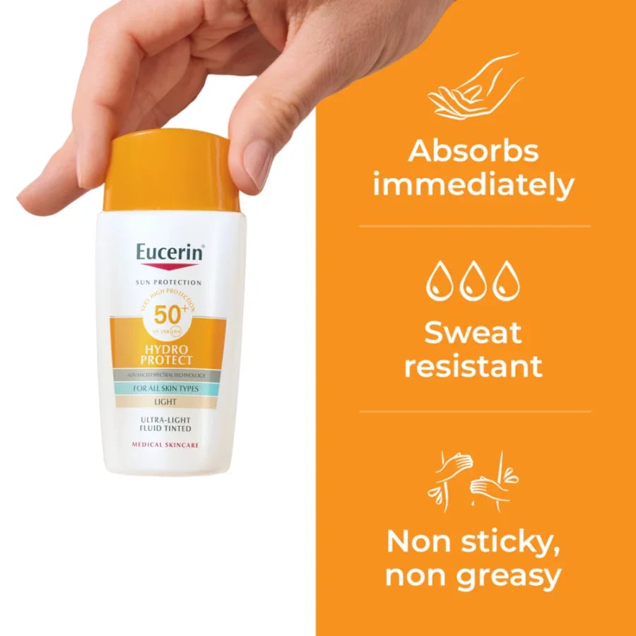Eucerin Sun Hydro Protect Fluido Solar Ultraligero Con Color SPF50+ Light 50ml