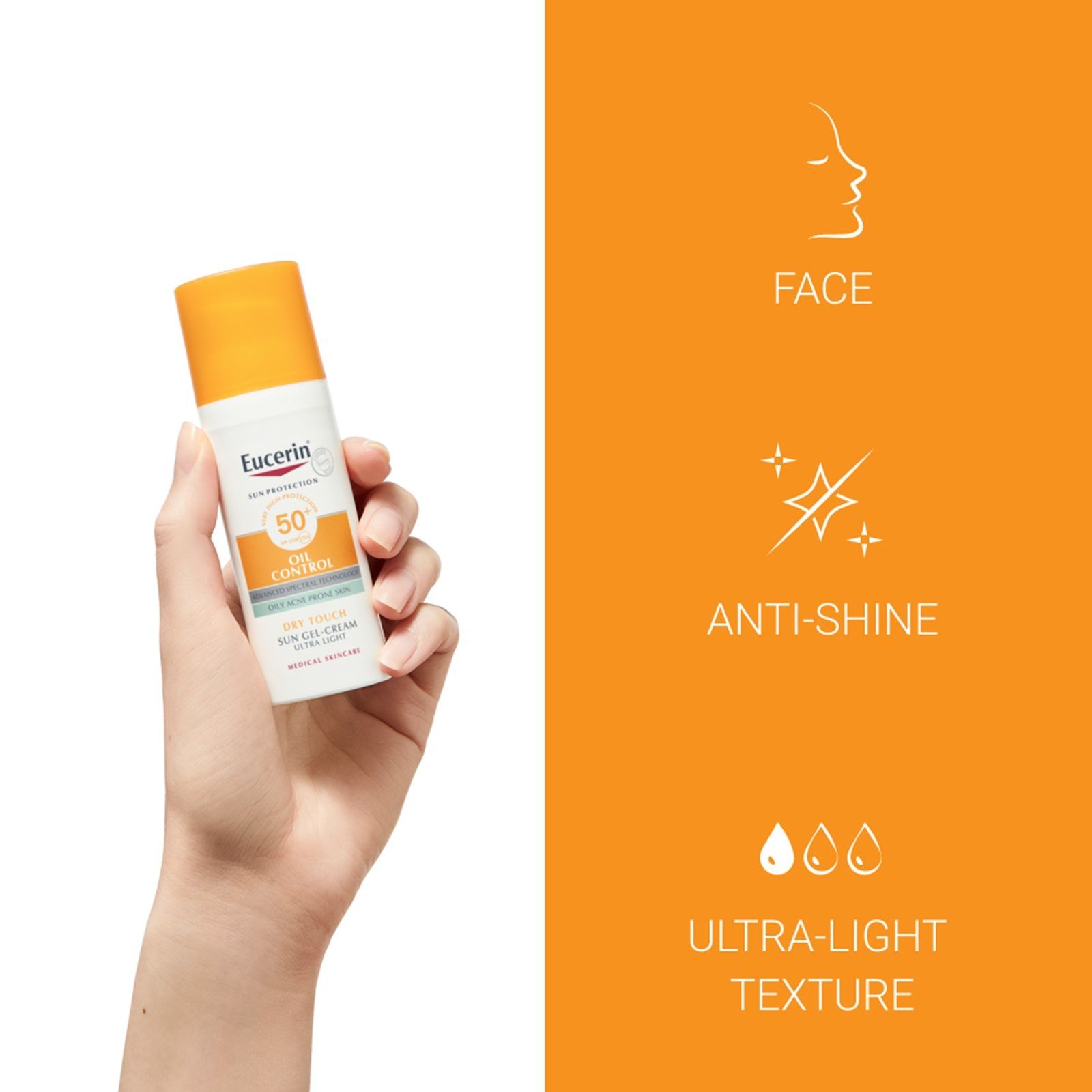 Eucerin Oil Control Sun Gel-Cream Dry Touch SPF50+ Sunscreen 50ml