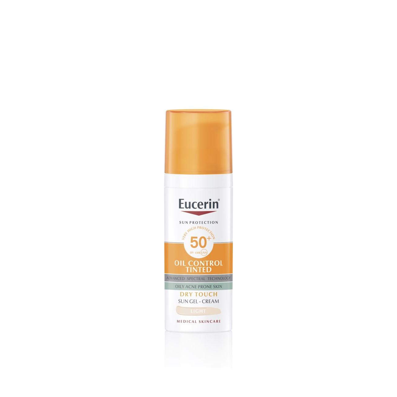 Eucerin Sun Oil Control Tinted Gel-Cream Dry Touch Sunscreen SPF50+ Light 50ml (1.69floz)