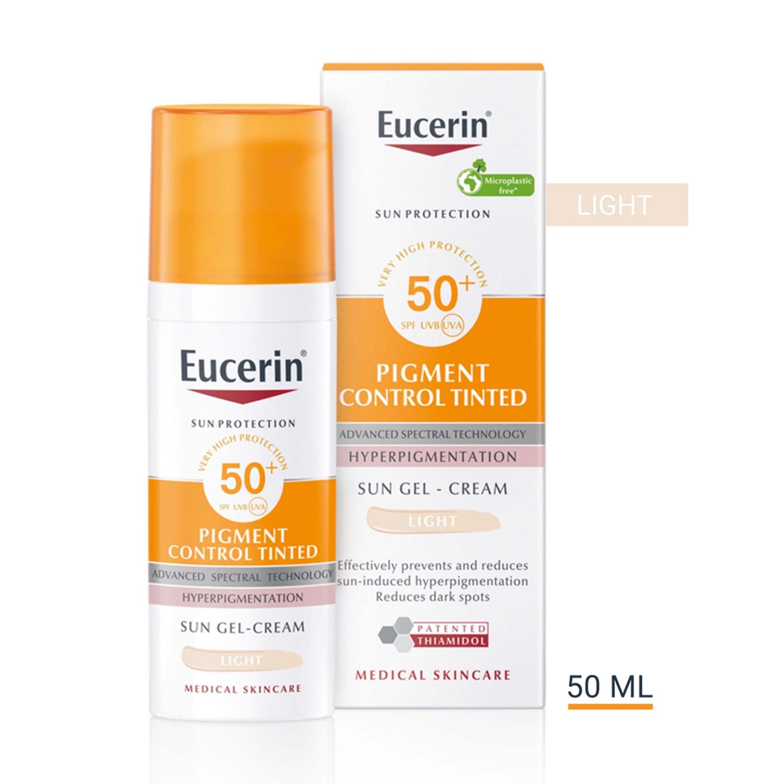 Eucerin Sun Pigment Control Sun Tinted Gel-Cream Sunscreen SPF50+ Light 50ml