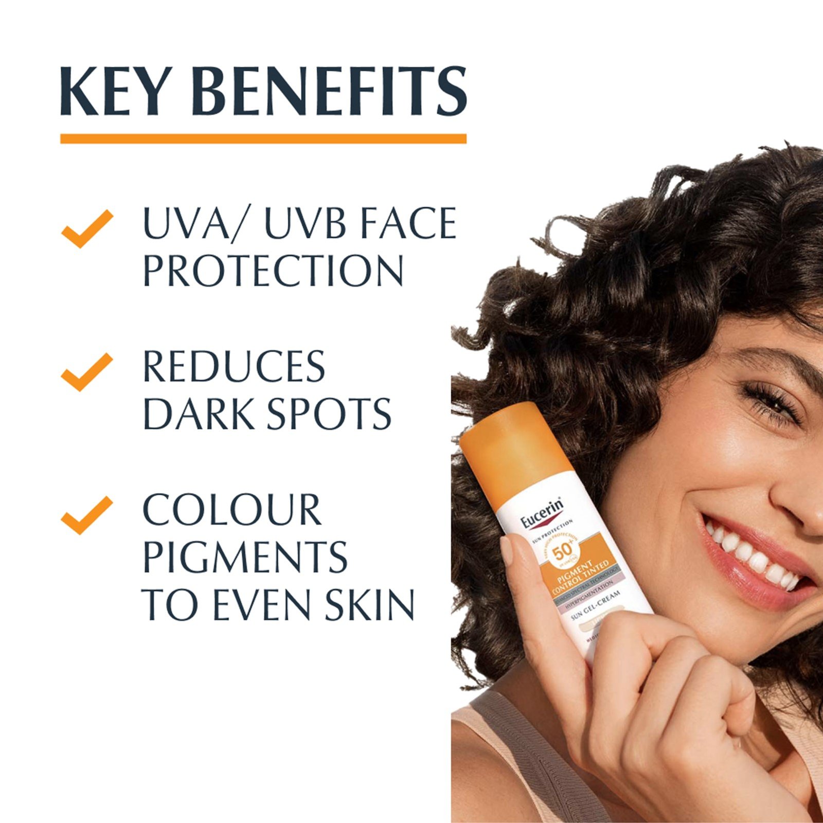 Eucerin Sun Pigment Control Sun Tinted Gel-Cream Sunscreen SPF50+ Medium 50ml