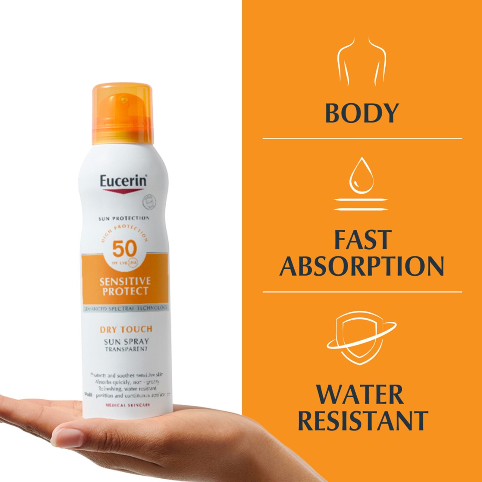 Eucerin Sun Oil Control Spray Dry Touch Transparentes Sonnenschutzspray SPF50 200ml