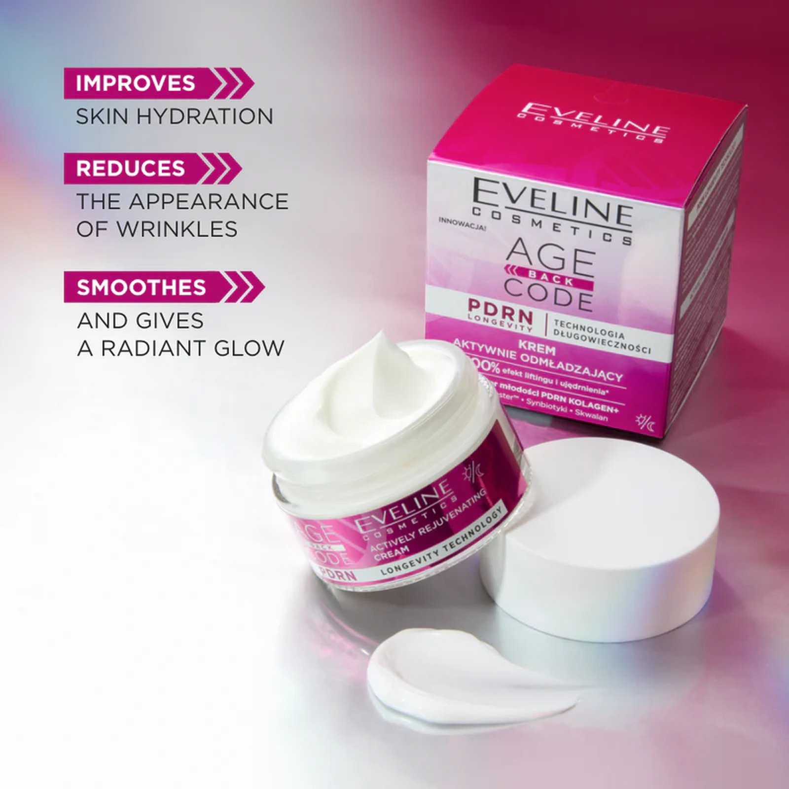 Eveline Cosméticos Age Back Code PDRN Crema rejuvenecedora activa 50 ml