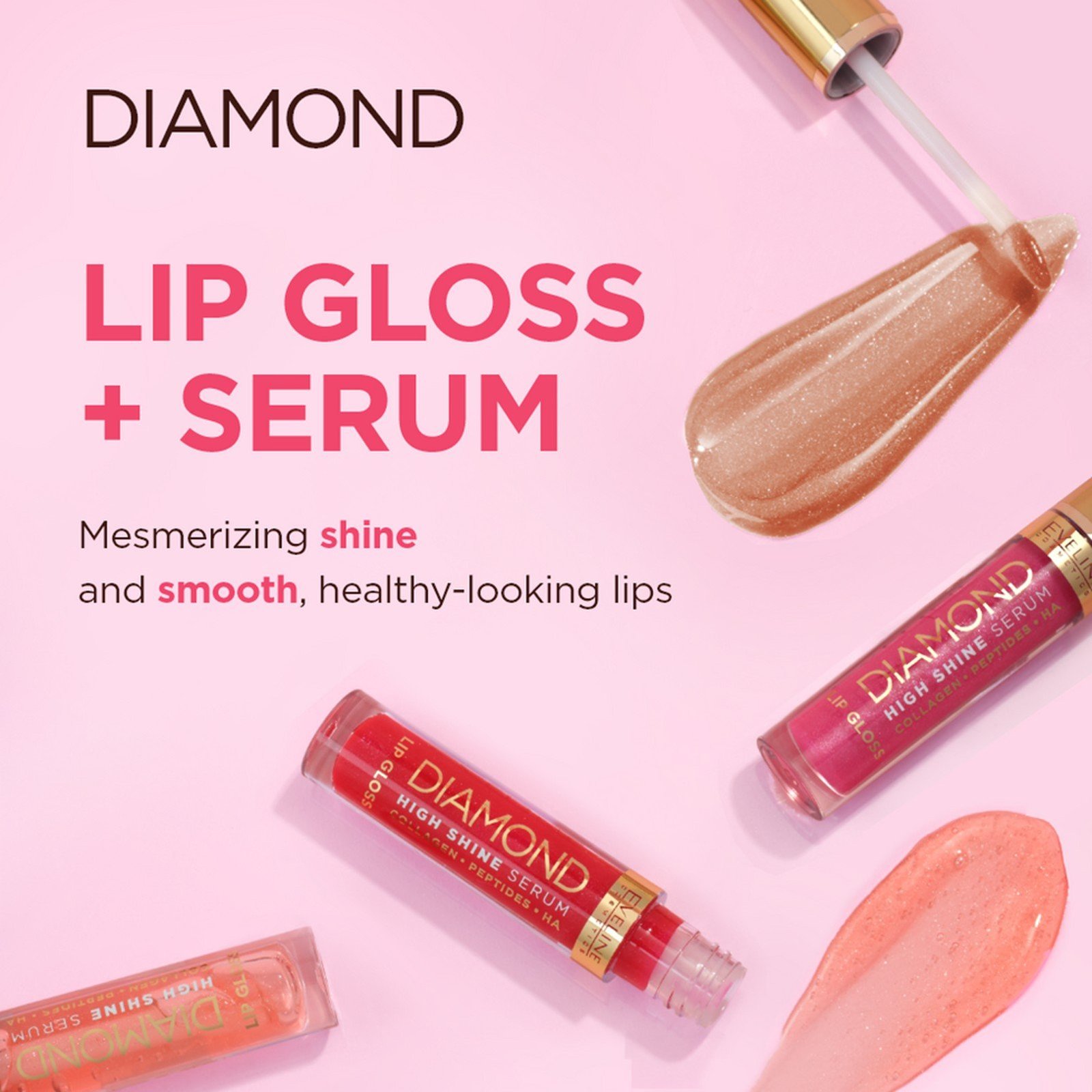 Eveline Cosmetics Diamond High Shine Serum Lip Gloss 22 Champagne 5ml